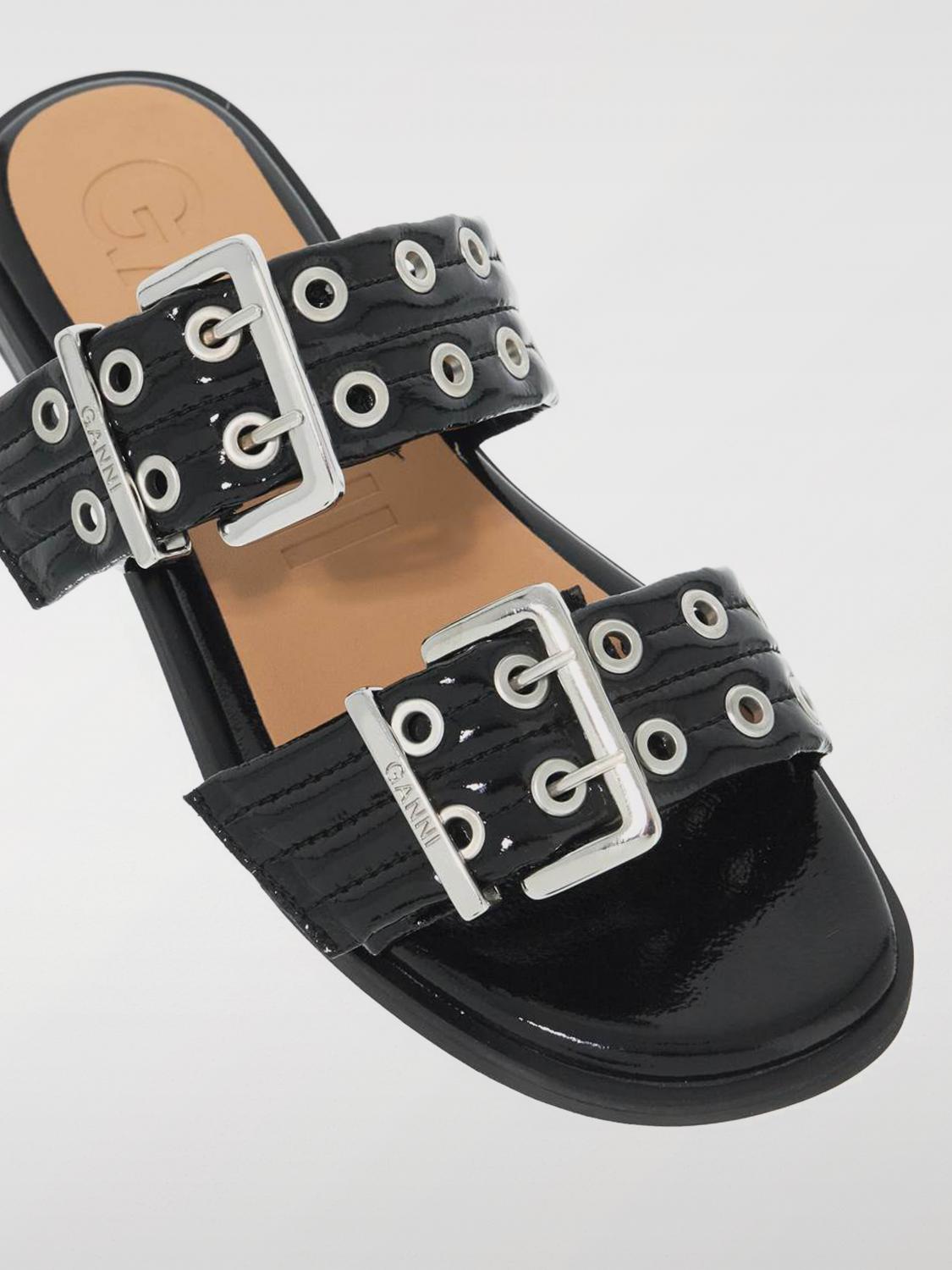 GANNI FLAT SANDALS: Flat sandals woman Ganni, Black - Img 3