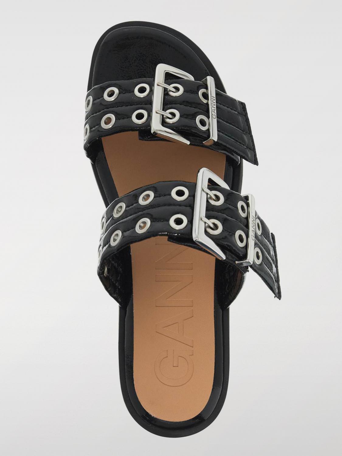 GANNI FLAT SANDALS: Flat sandals woman Ganni, Black - Img 4