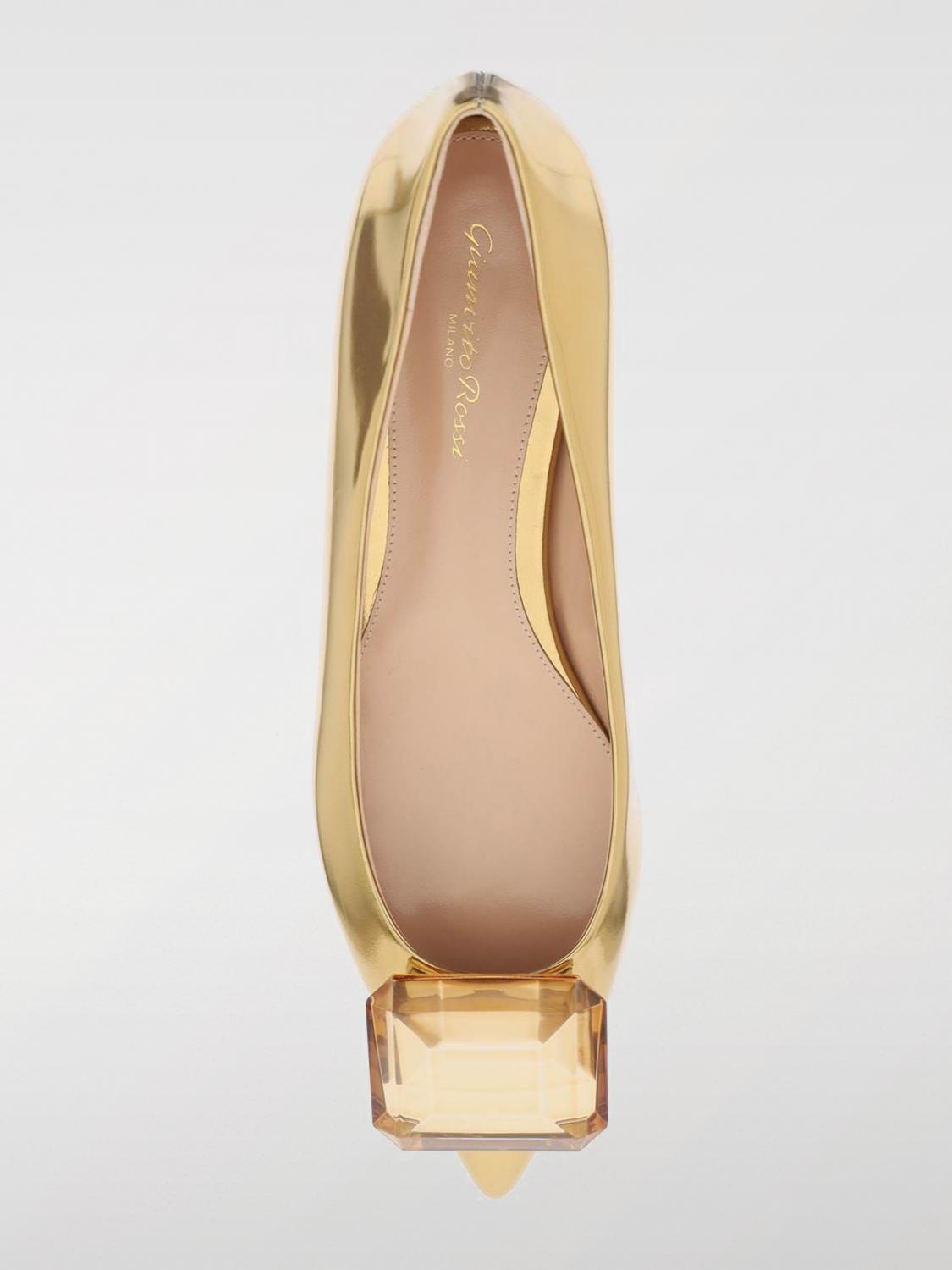 GIANVITO ROSSI FLAT SHOES: Flat shoes woman Gianvito Rossi, Gold - Img 4