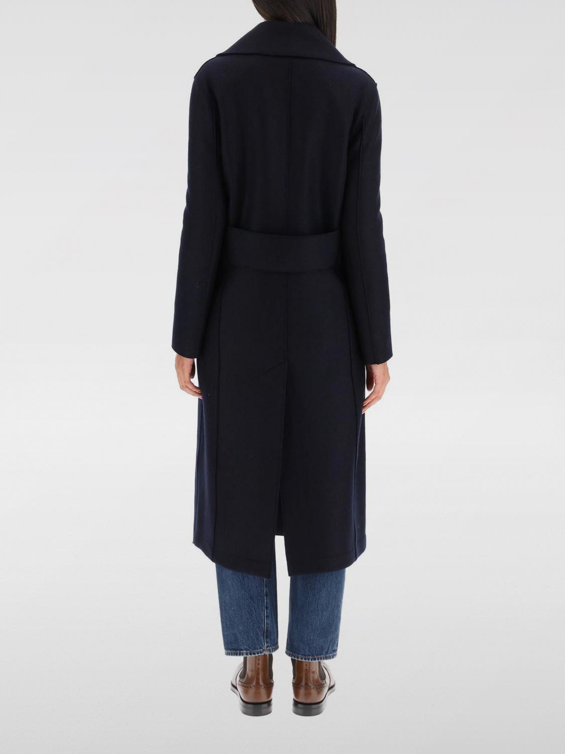 HARRIS WHARF LONDON: Coat woman - Navy | Harris Wharf London