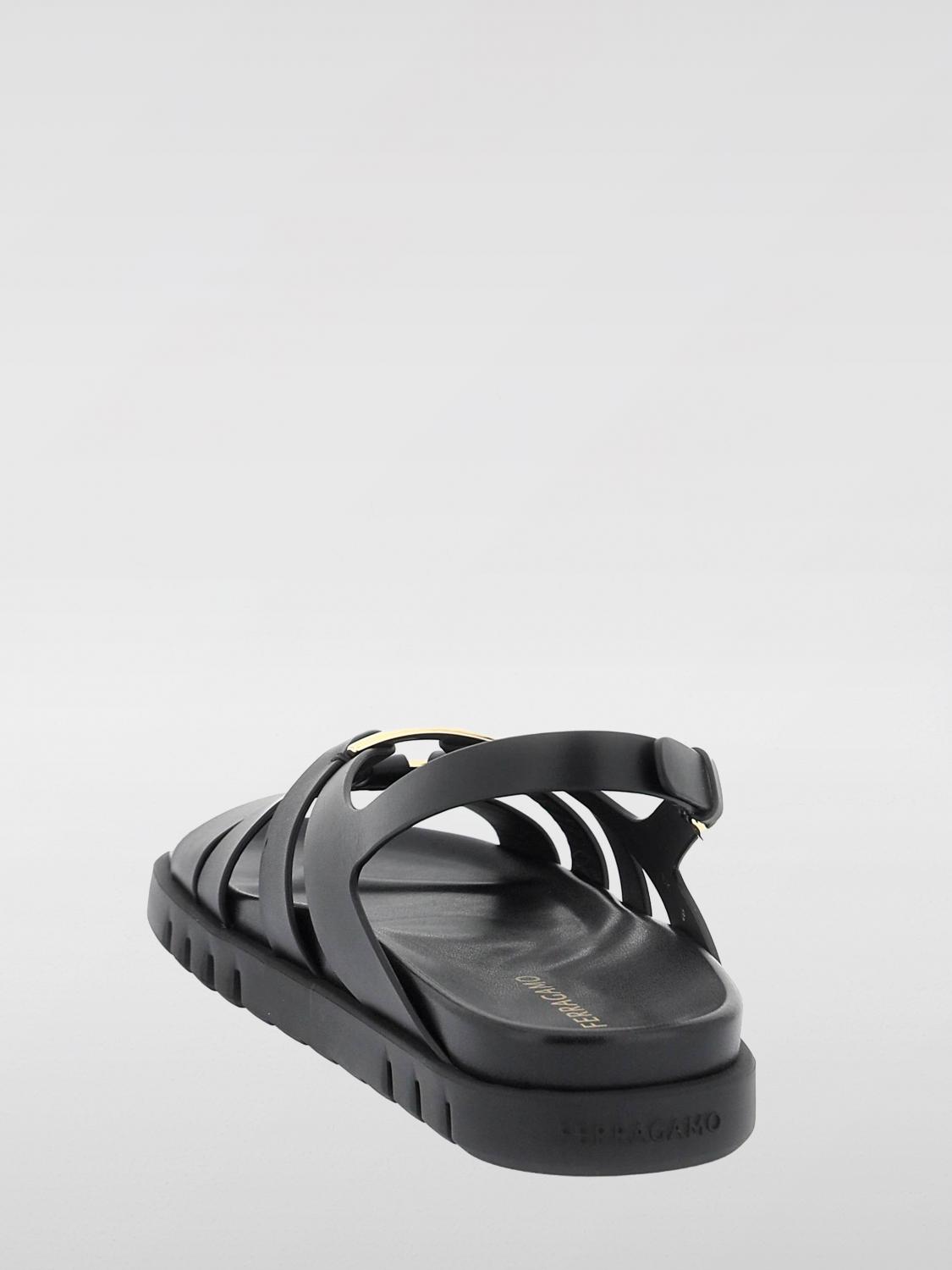 FERRAGAMO FLAT SANDALS: Flat sandals woman Ferragamo, Black - Img 2