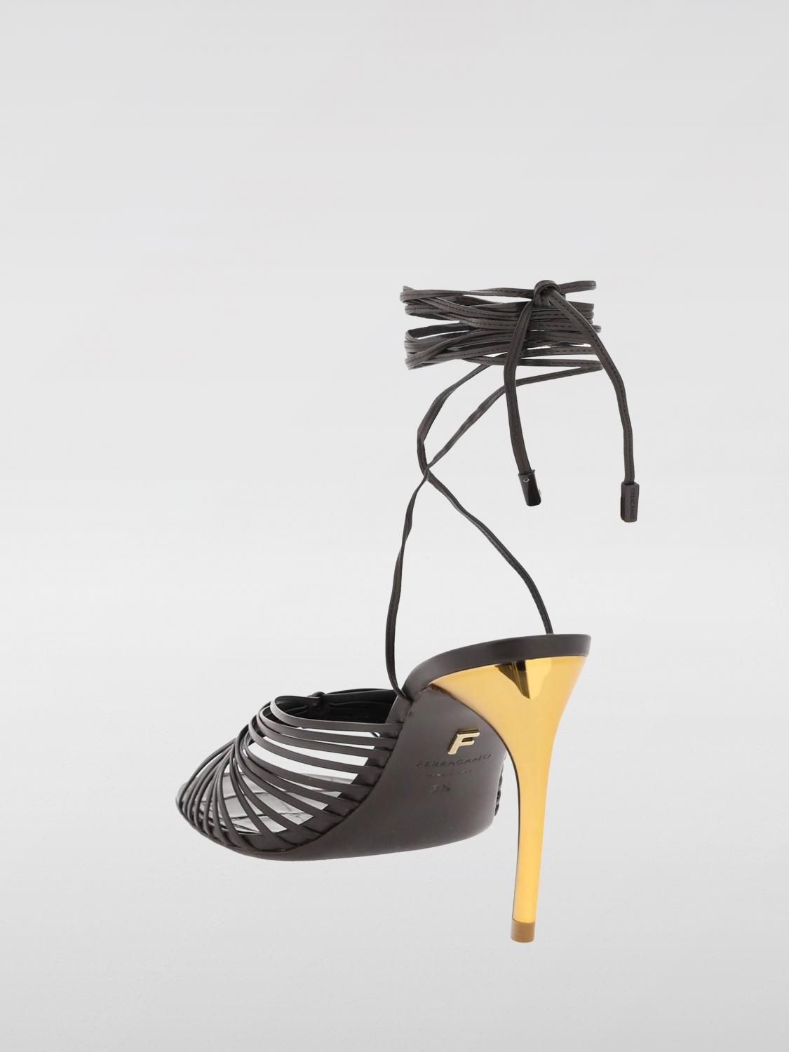 FERRAGAMO HEELED SANDALS: Flat sandals woman Ferragamo, Dark - Img 2