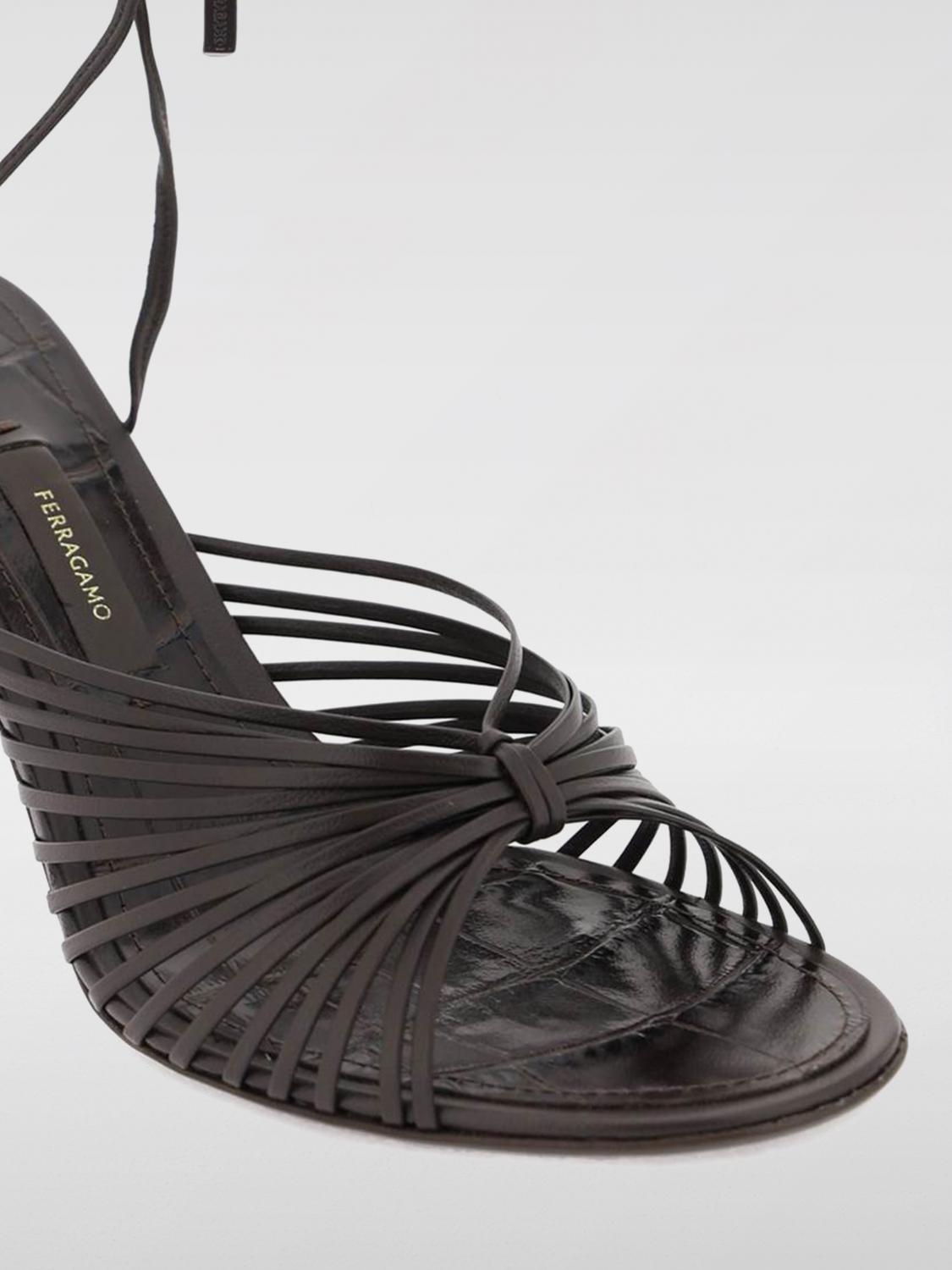 FERRAGAMO HEELED SANDALS: Flat sandals woman Ferragamo, Dark - Img 3