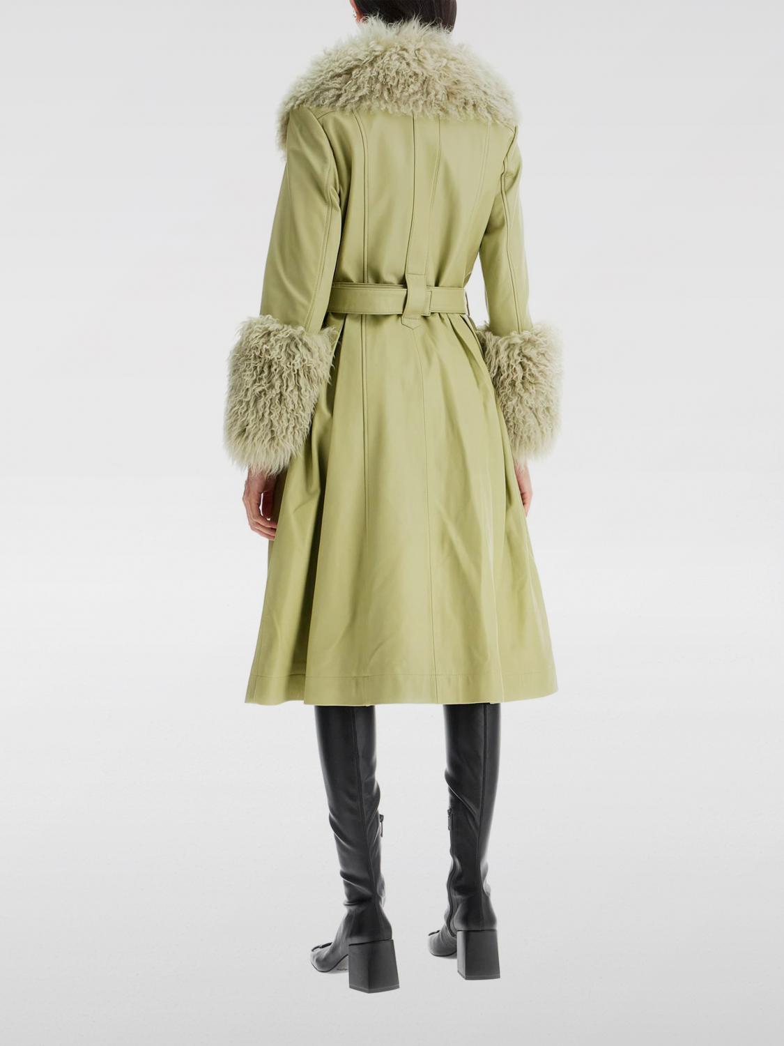 saks potts green dress Coat woman - double buckle closure