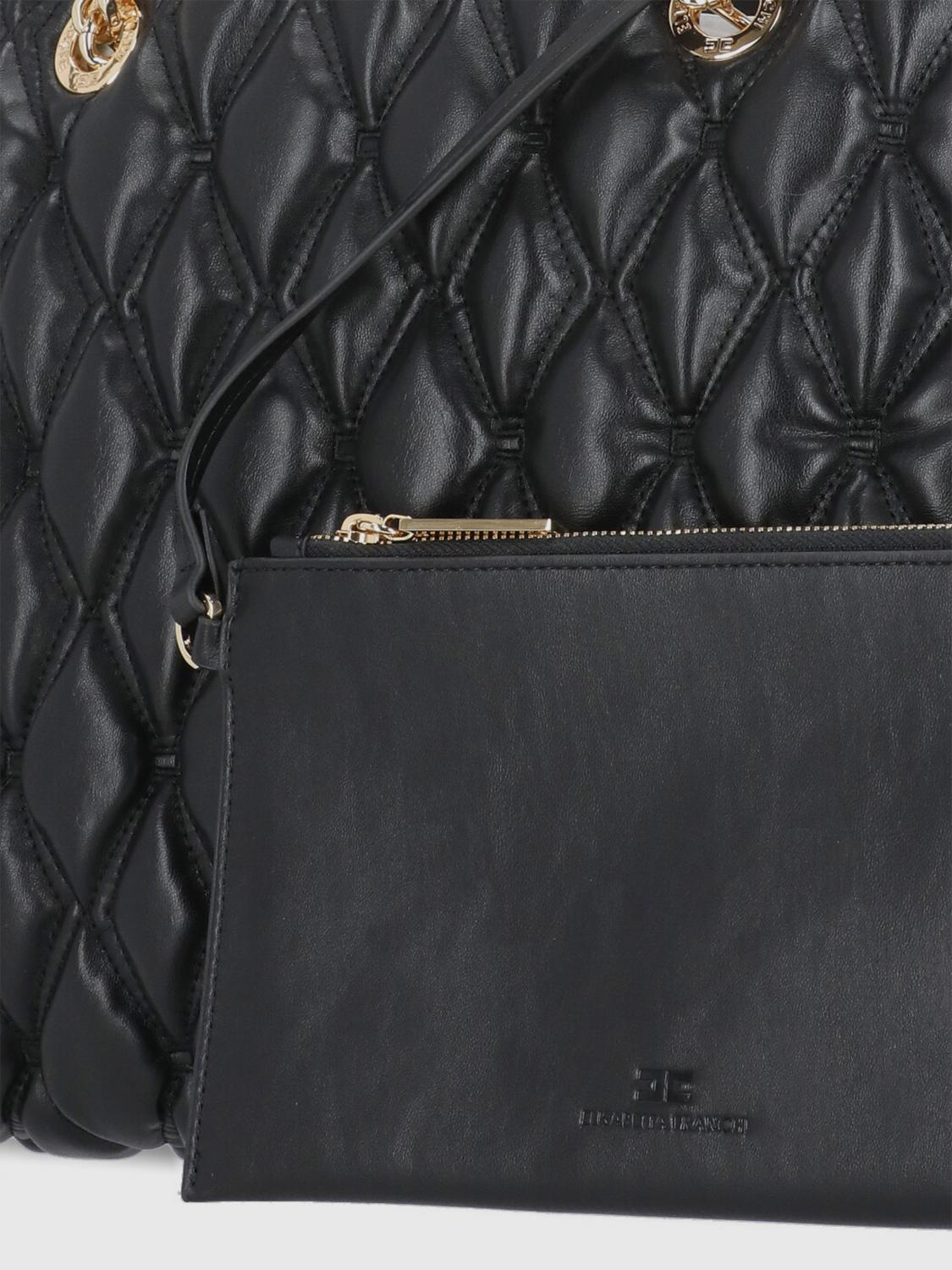 ELISABETTA FRANCHI BORSA A SPALLA: Borsa Elisabetta Franchi in pelle sintetica trapuntata , Nero - Img 4