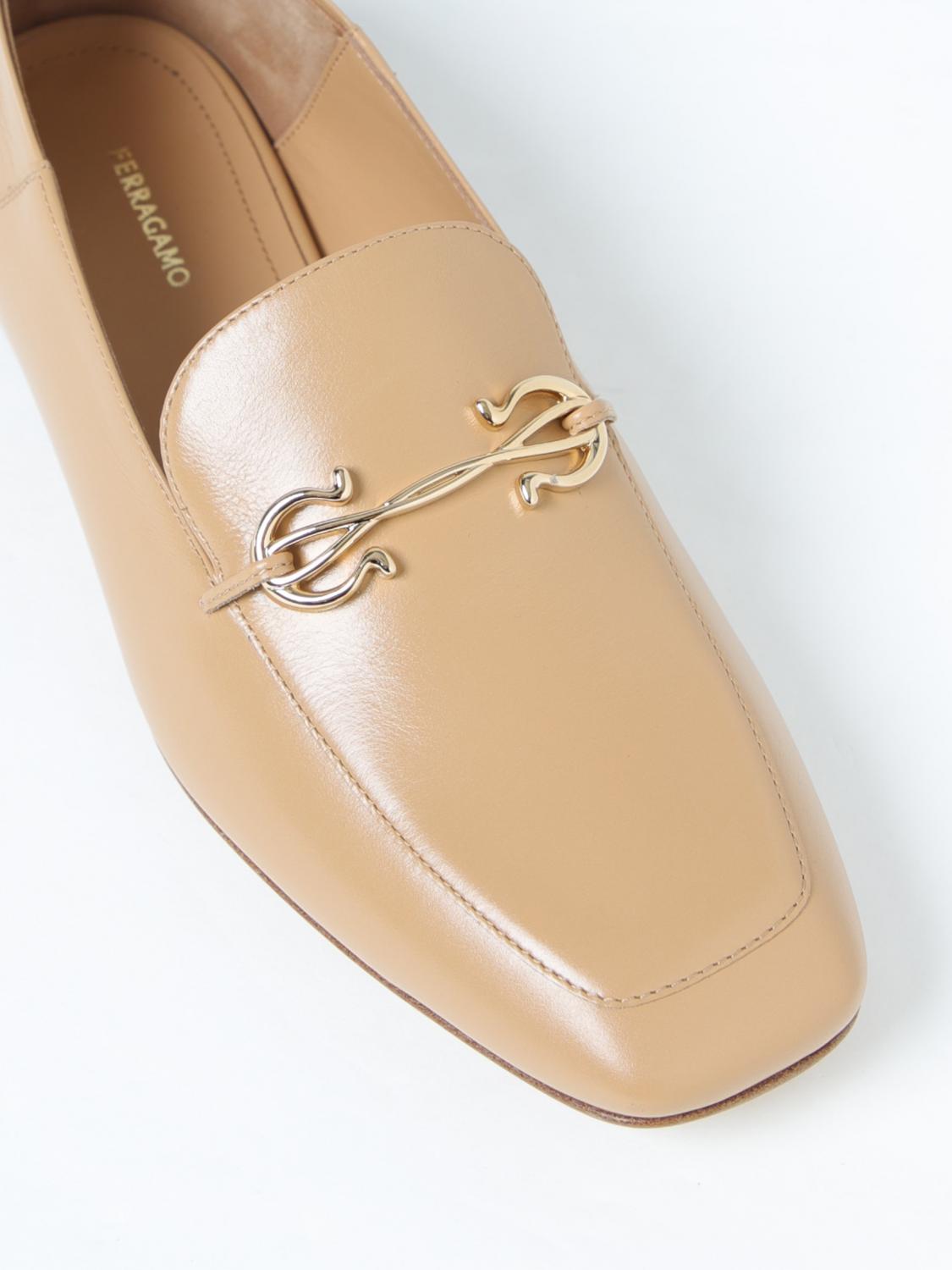 FERRAGAMO FLAT SHOES: Flat shoes woman Ferragamo, Beige - Img 4