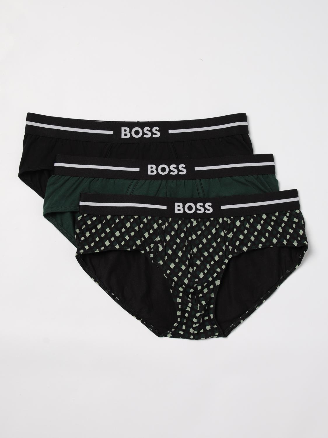 BOSS INTIMO: Set 3 slip Boss in cotone stretch , Nero - Img 1