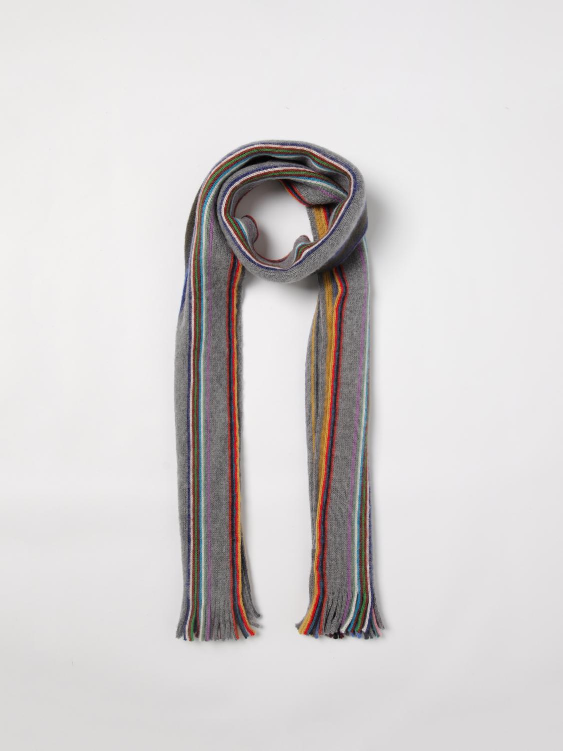 PAUL SMITH SCIARPA: Sciarpa Paul Smith in lana merino con righe multicolor jacquard , Grigio - Img 2