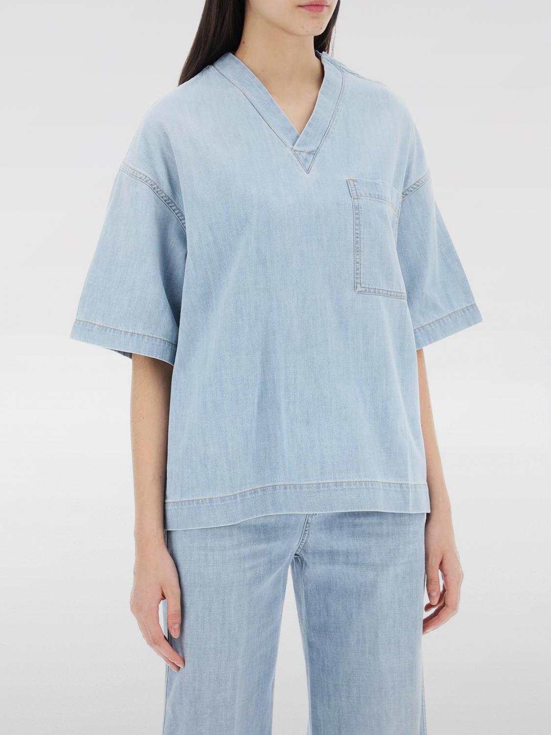 BOTTEGA VENETA TOP: Bottega Veneta women's blouse, Denim - Img 1