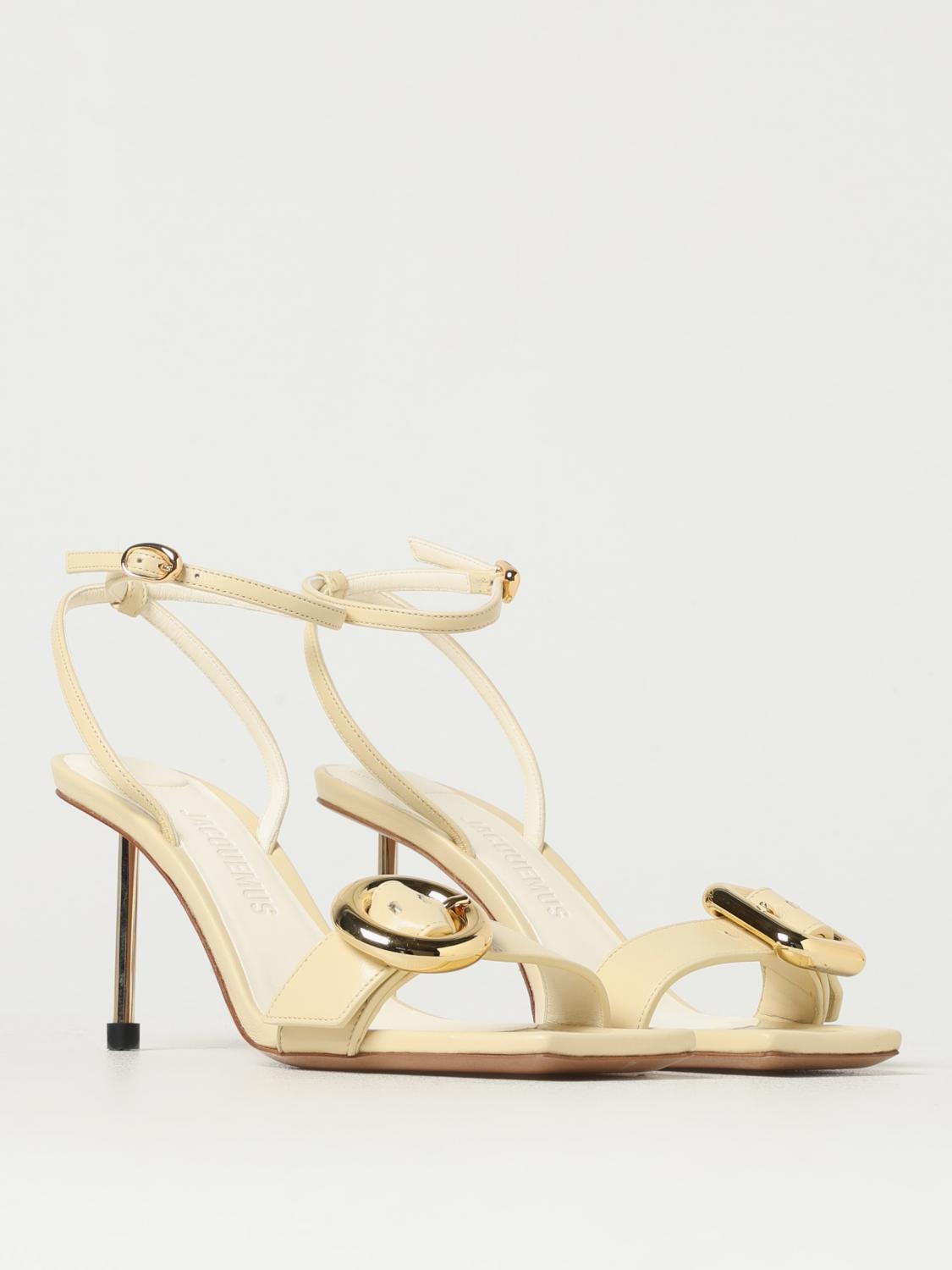 JACQUEMUS HEELED SANDALS: Flat sandals woman Jacquemus, Ivory - Img 2