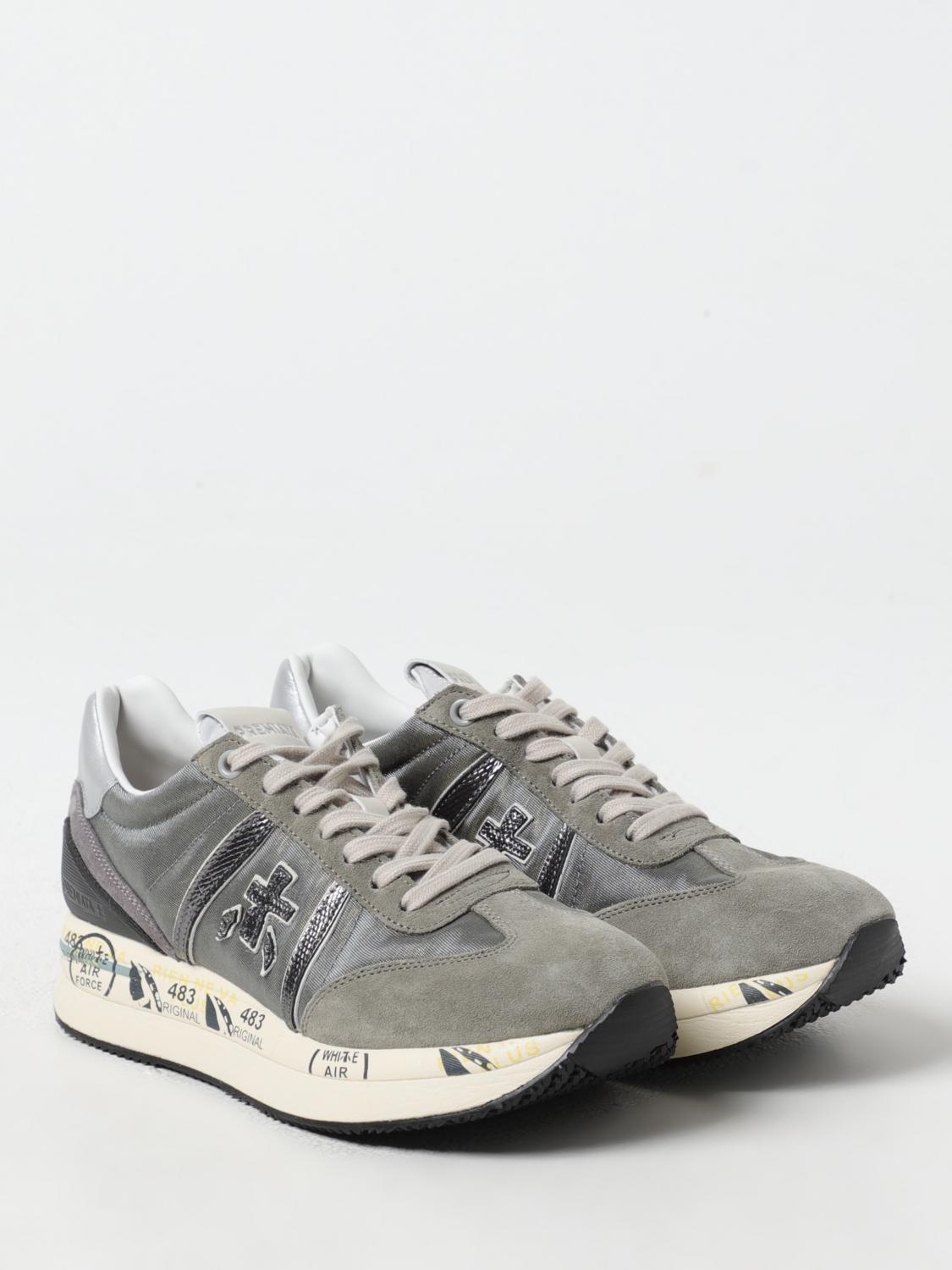 PREMIATA SNEAKERS: Sneakers Conny Premiata in camoscio e nylon , Verde - Img 2