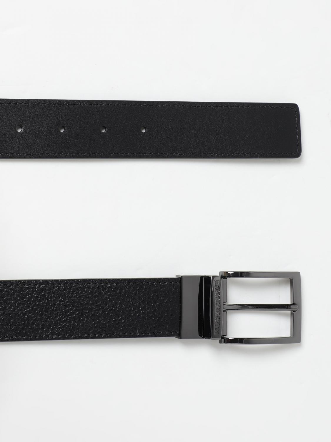 EMPORIO ARMANI 皮带: 皮带 男士 Emporio Armani, 黑色 - Img 3