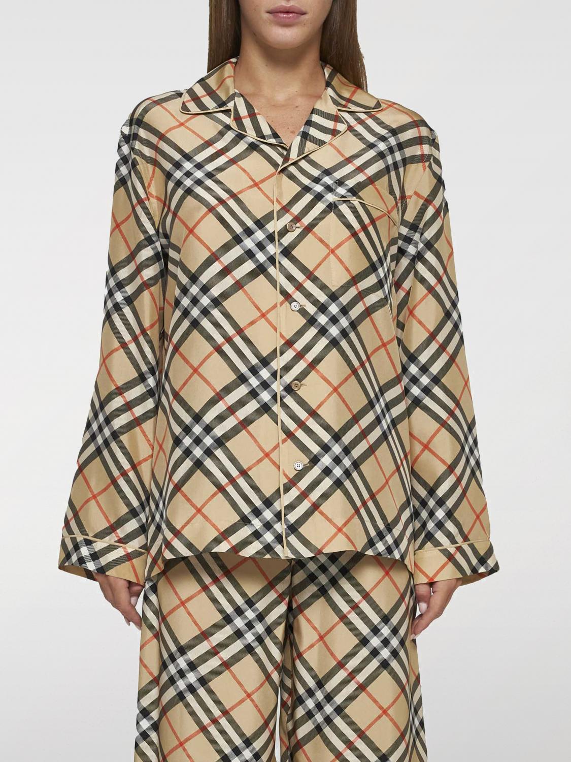 Giglio Camicia Burberry in seta Check