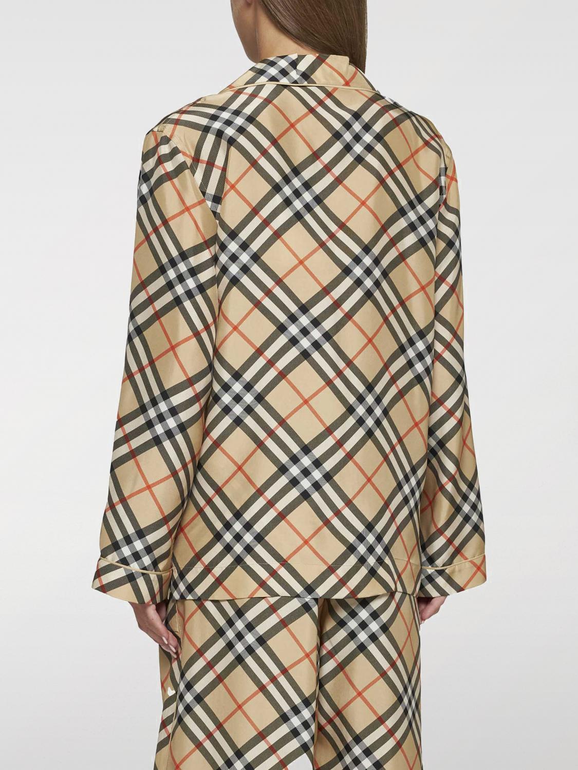 BURBERRY CAMICIA: Camicia Burberry in seta Check , Beige - Img 2