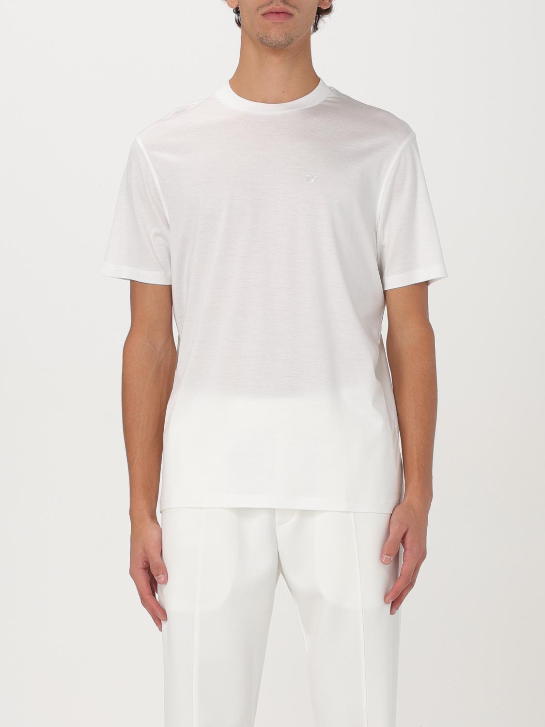 EMPORIO ARMANI T-SHIRT: T-shirt Travel Essential in jersey di lyocell e cotone Emporio Armani, Bianco - Img 1