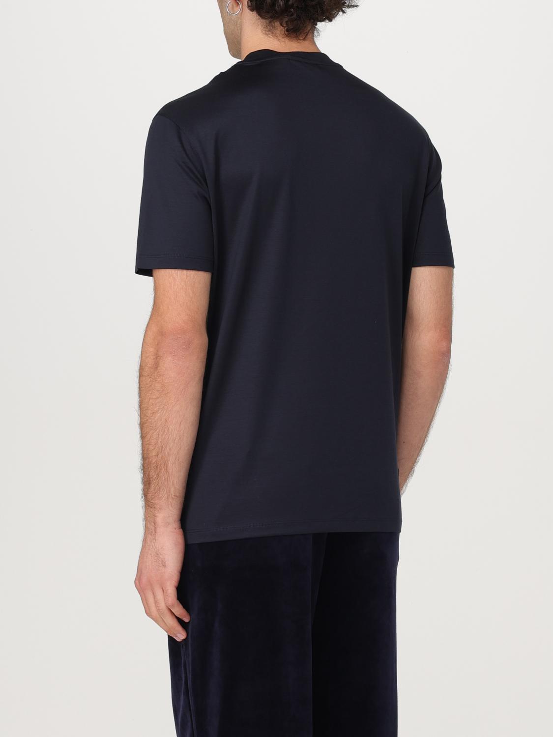 EMPORIO ARMANI T-SHIRT: T-shirt Travel Essential in jersey di lyocell e cotone Emporio Armani, Blue - Img 2