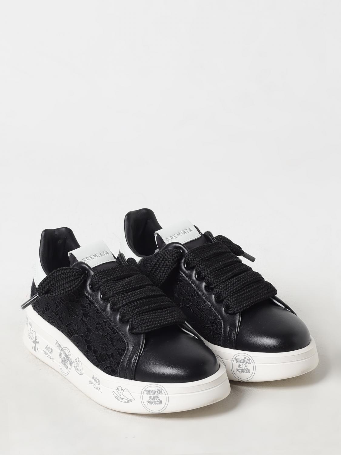 PREMIATA SNEAKERS: Sneakers Belle Premiata in pelle e pizzo , Nero - Img 2