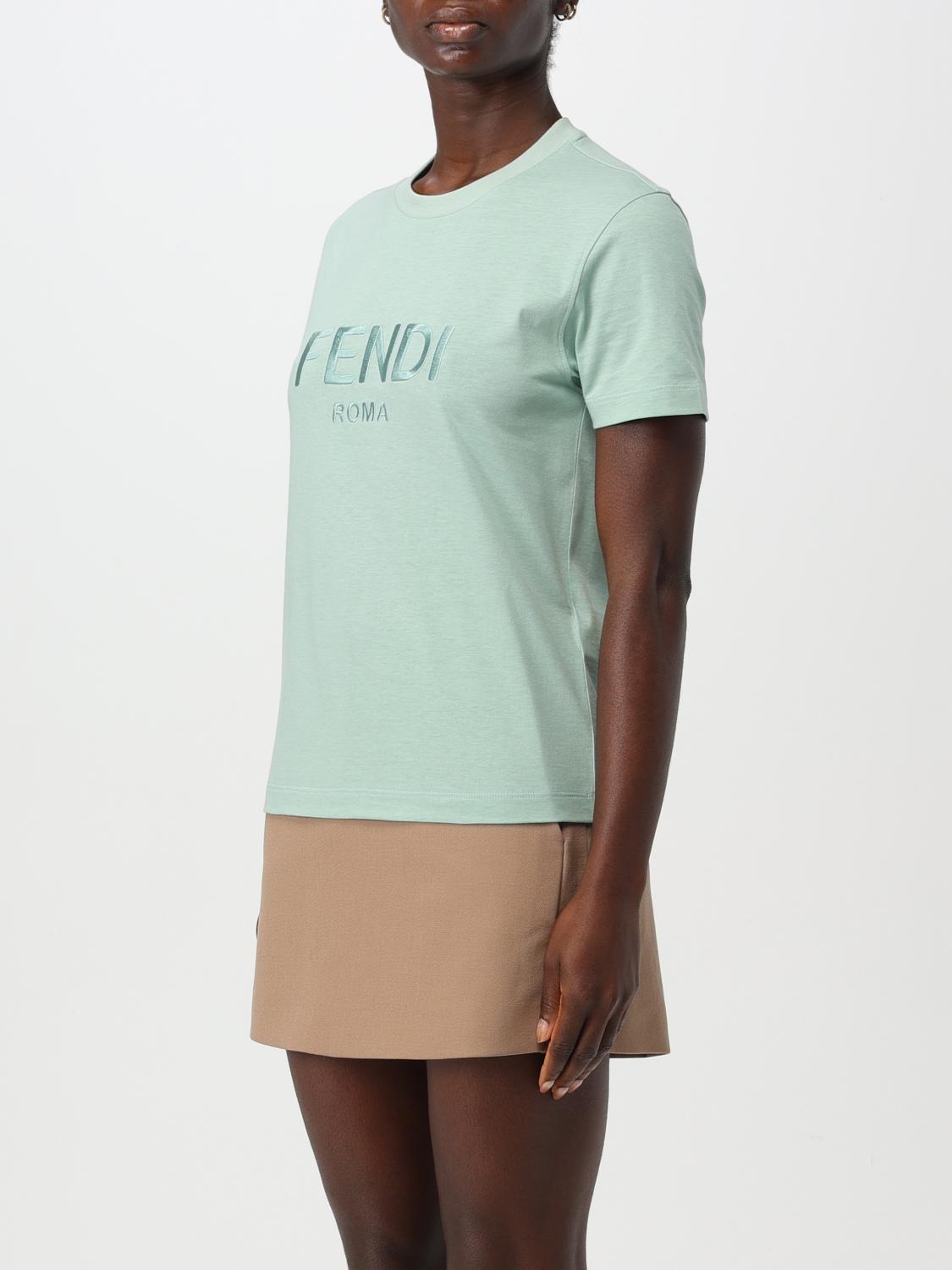 FENDI T-SHIRT: T-shirt woman Fendi, Sky Blue - Img 4