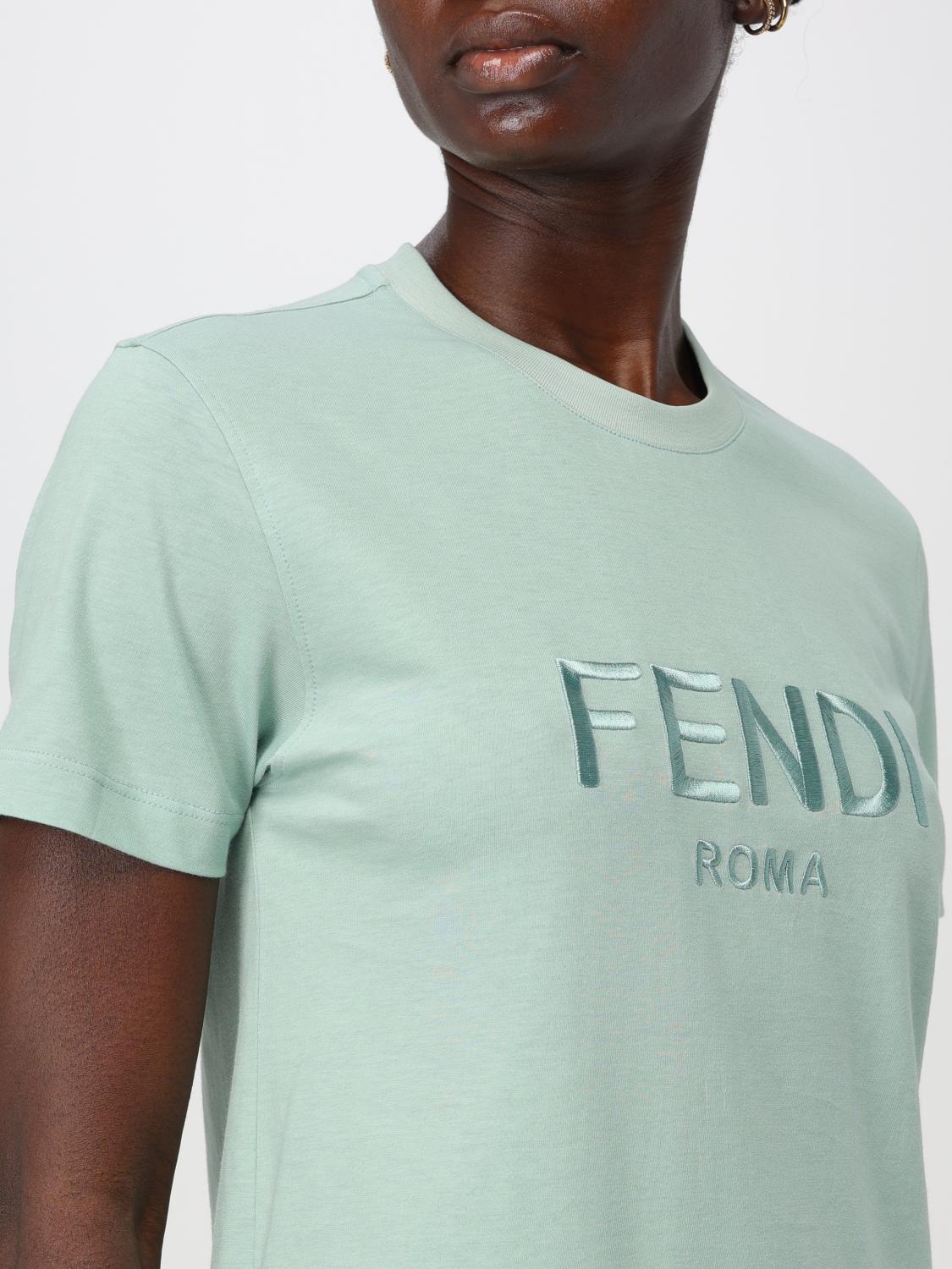 FENDI T-SHIRT: T-shirt woman Fendi, Sky Blue - Img 5