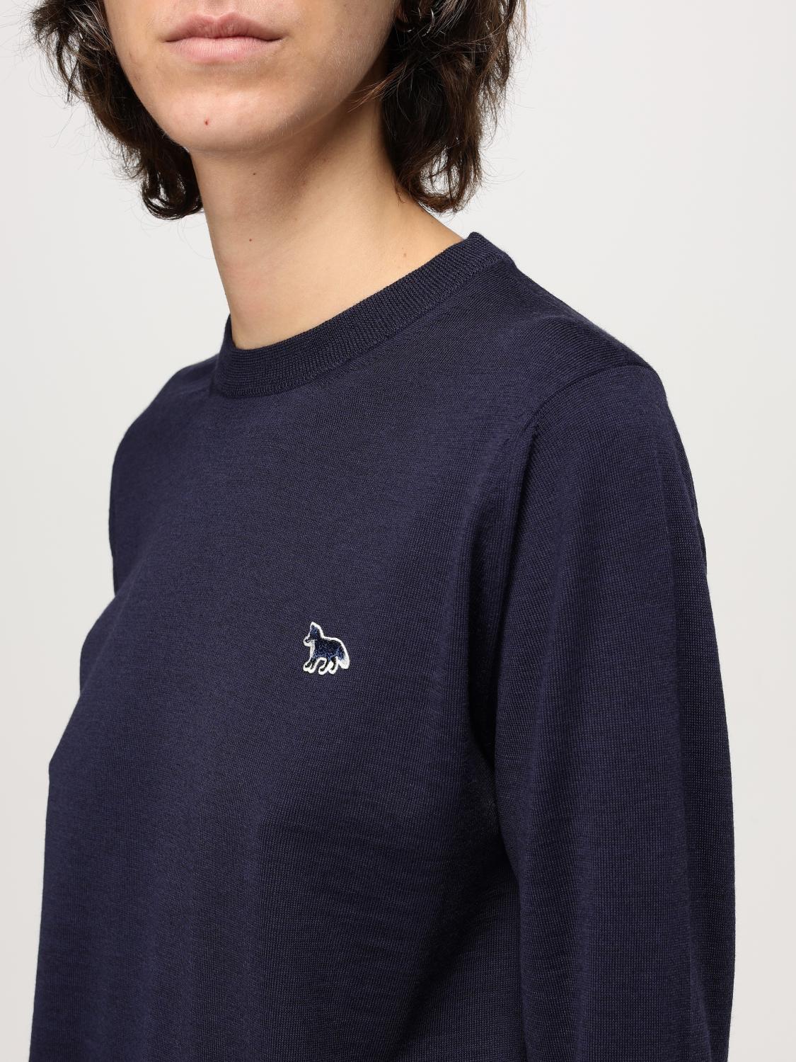 MAISON KITSUNÉ MAGLIA: Pullover Maison Kitsuné in lana Merino , Blue - Img 3