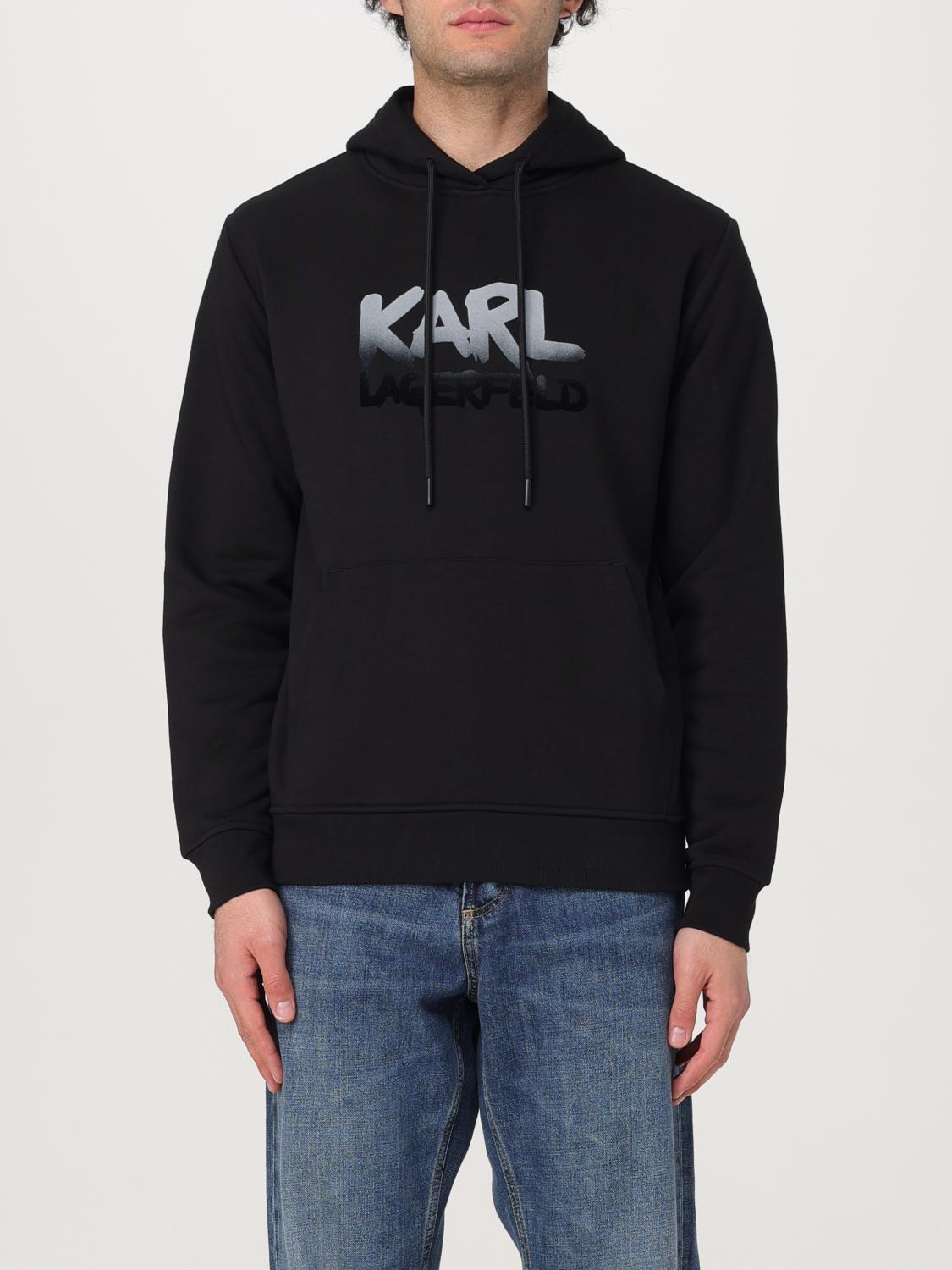 KARL LAGERFELD FELPA: Felpa Karl Lagerfeld in cotone con logo , Nero - Img 1