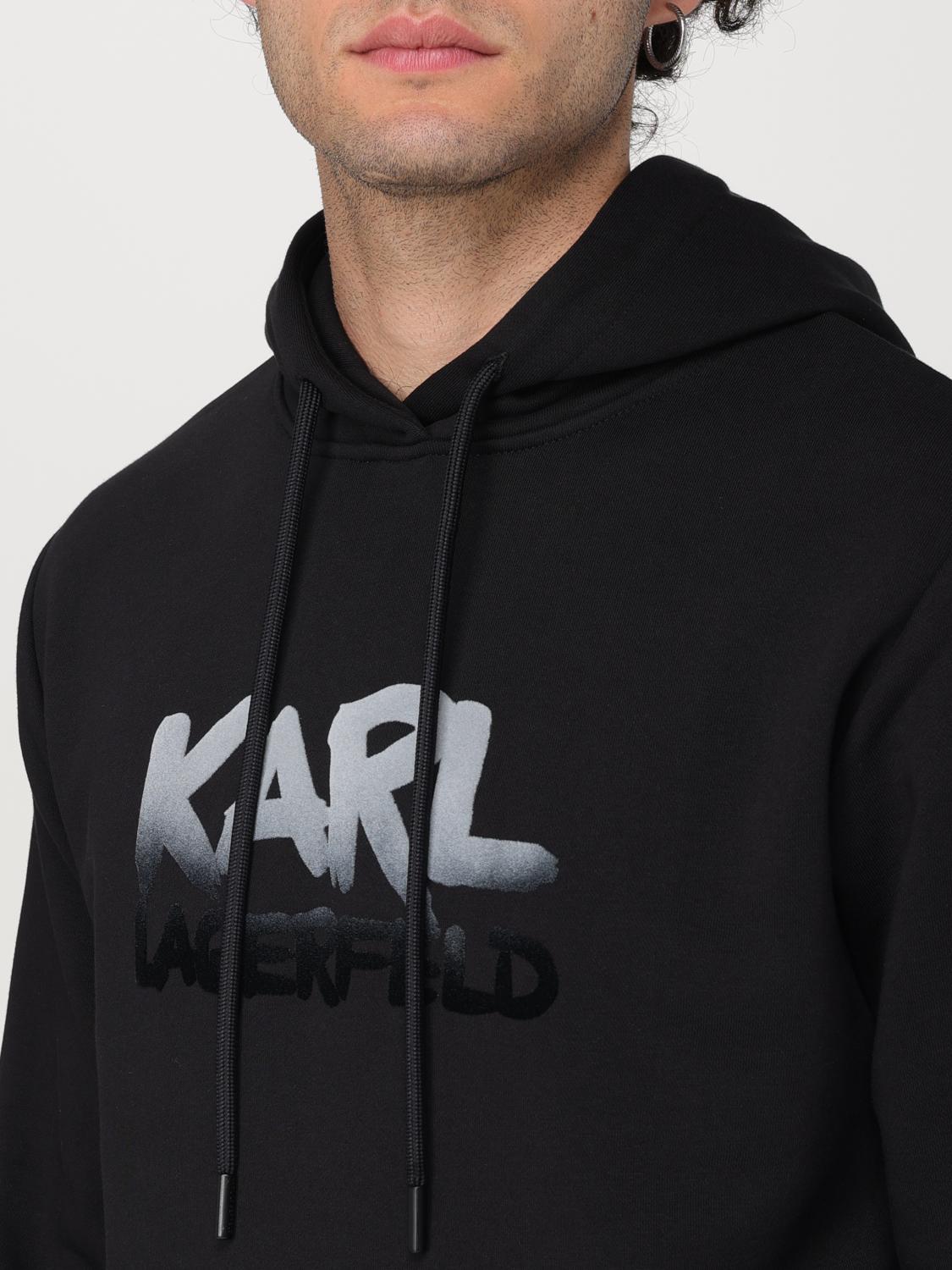 KARL LAGERFELD FELPA: Felpa Karl Lagerfeld in cotone con logo , Nero - Img 3