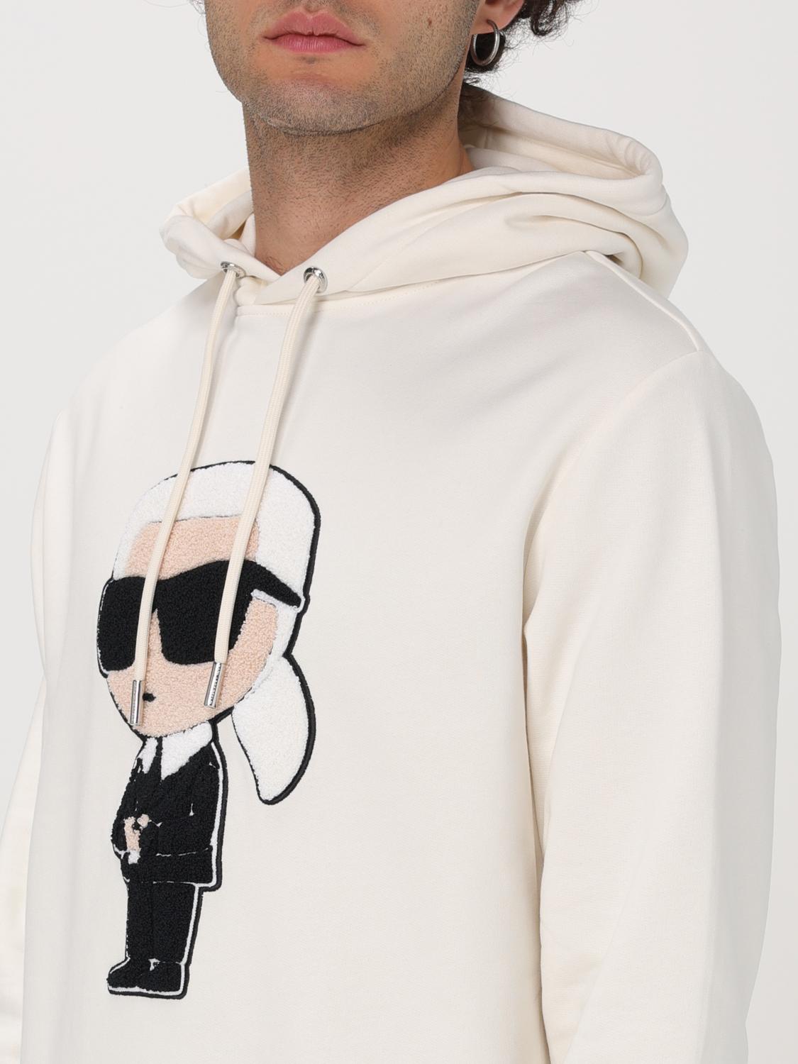 KARL LAGERFELD SWEATSHIRT: Pull homme Karl Lagerfeld, Crème - Img 3