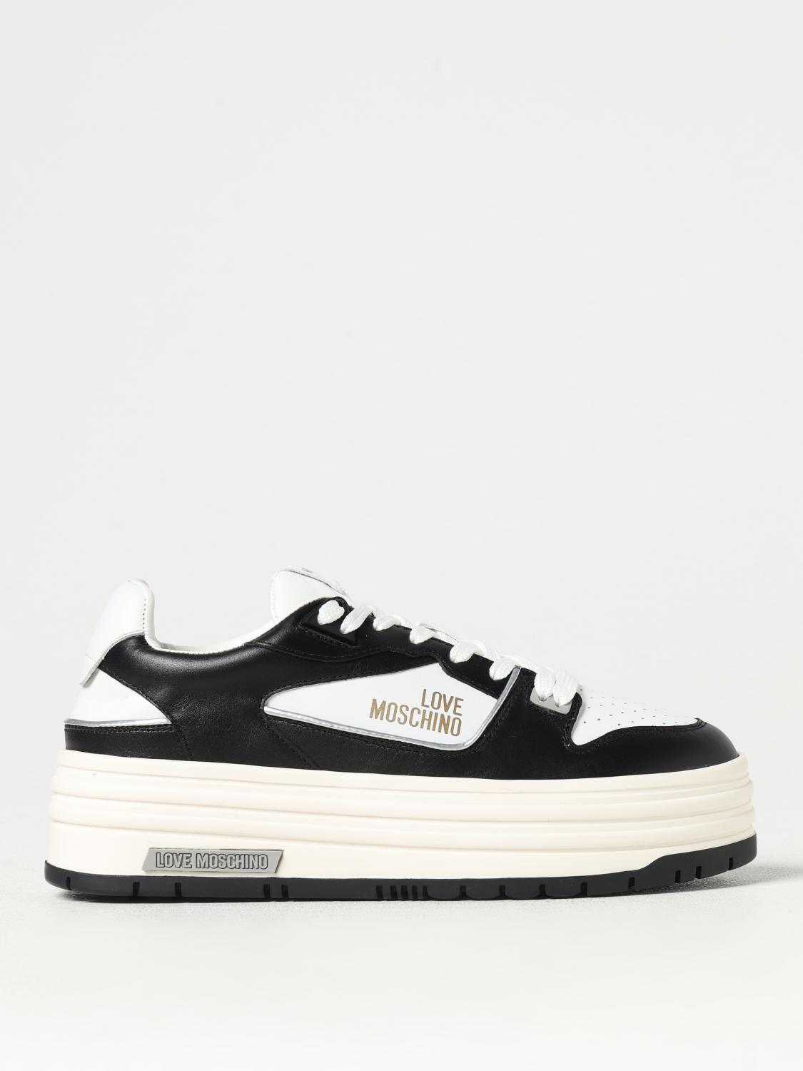 LOVE MOSCHINO SNEAKERS: Sneakers Love Moschino in pelle, Nero - Img 1