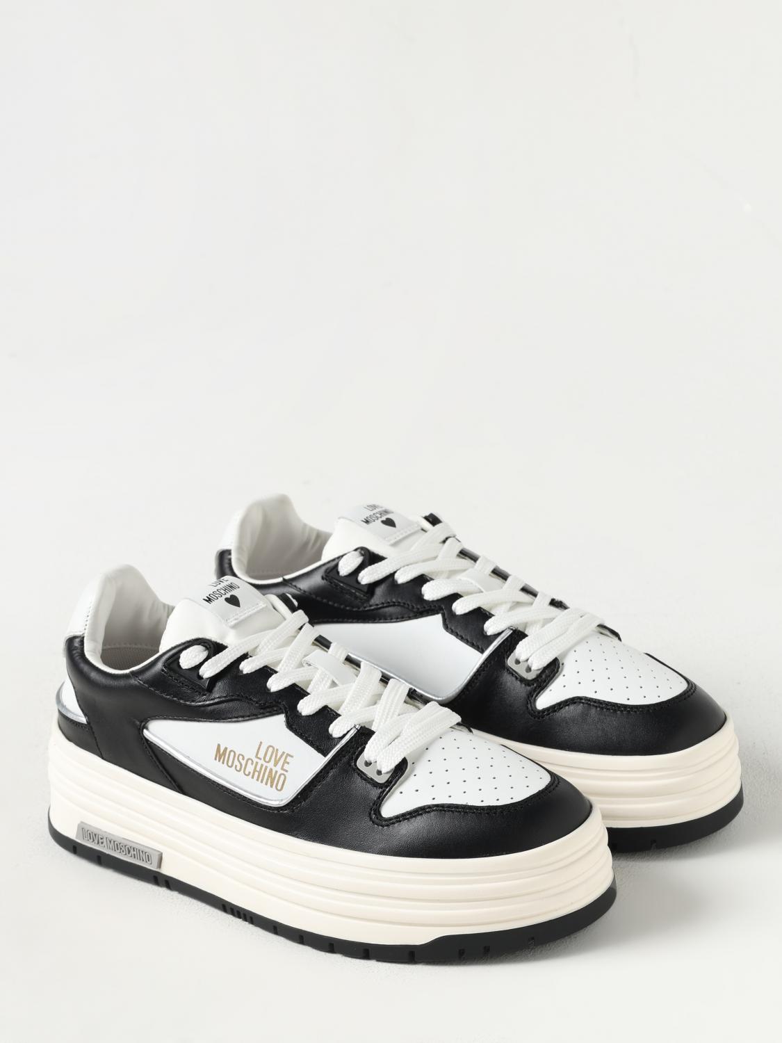 LOVE MOSCHINO SNEAKERS: Sneakers Love Moschino in pelle, Nero - Img 2