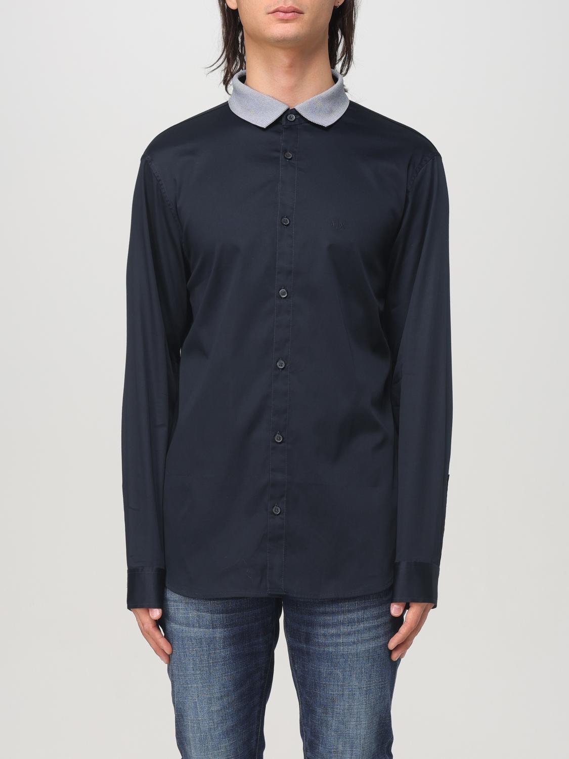 ARMANI EXCHANGE CAMICIA: Camicia Armani Exchange in cotone stretch , Blue - Img 1