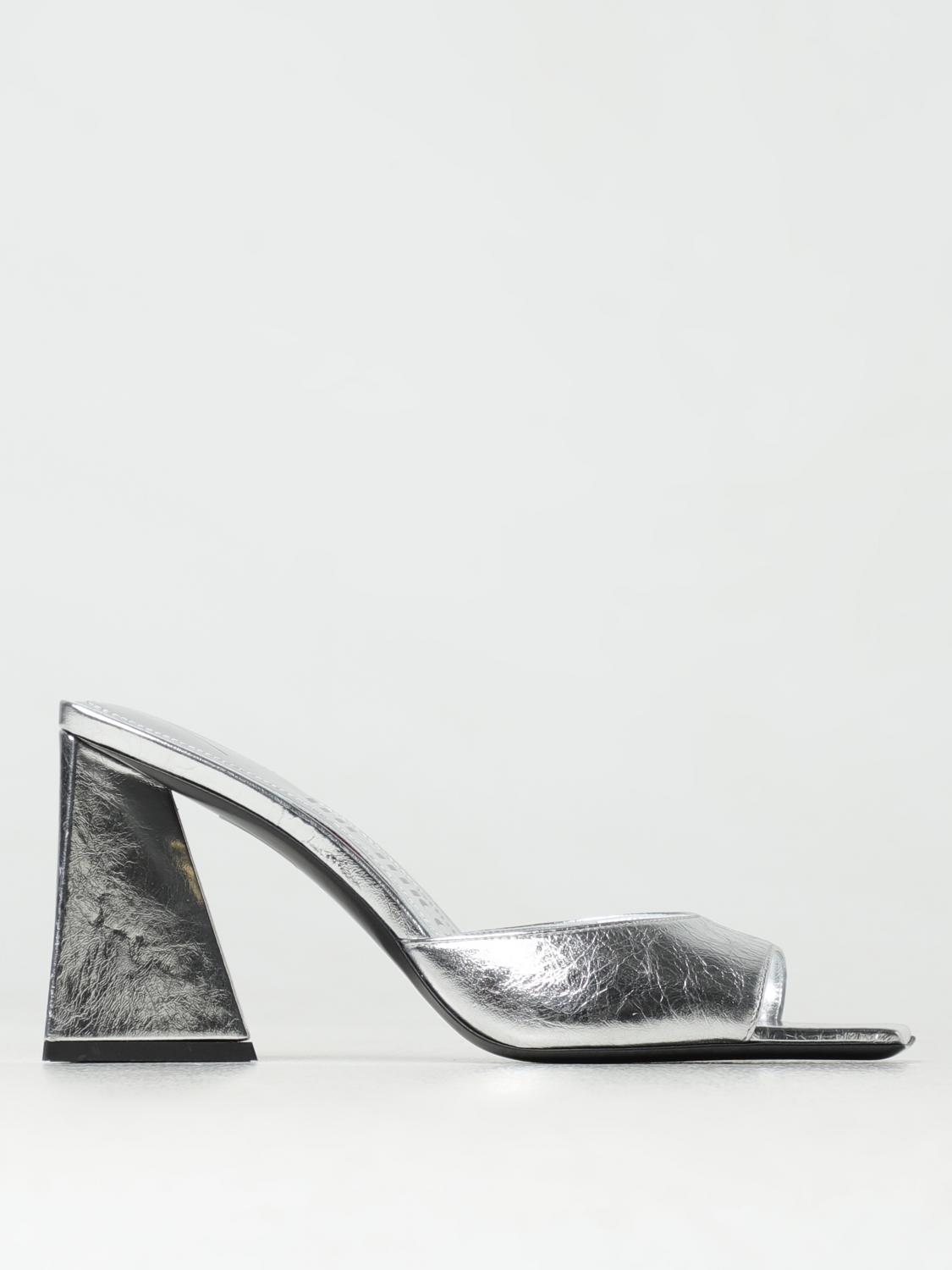 THE ATTICO HEELED SANDALS: Flat sandals woman The Attico, Silver - Img 1