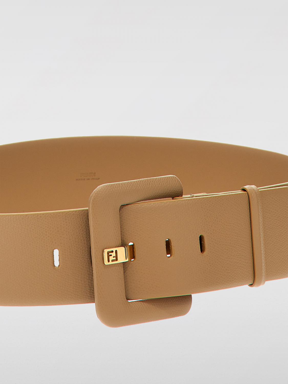 FENDI CINTURA: Cintura Forever Fendi in pelle a grana , Marrone - Img 2