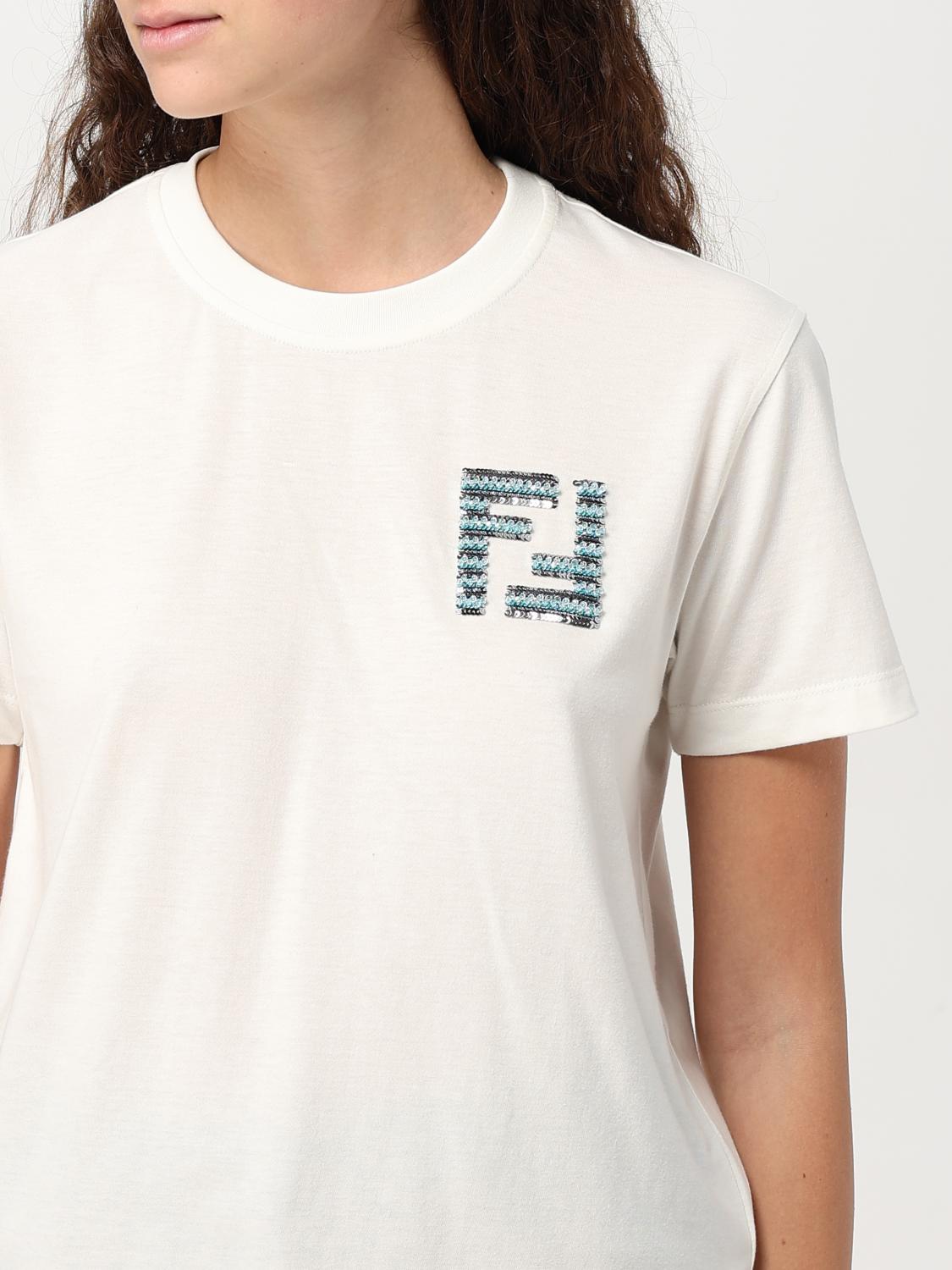 FENDI: T-shirt woman - White | Fendi t-shirt FS7254AT1U