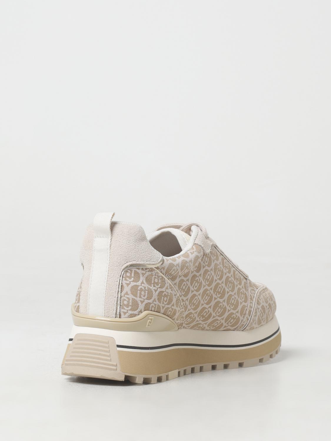 LIU JO SNEAKERS: Sneakers Liu Jo in camoscio con monogram all over , Sabbia - Img 3