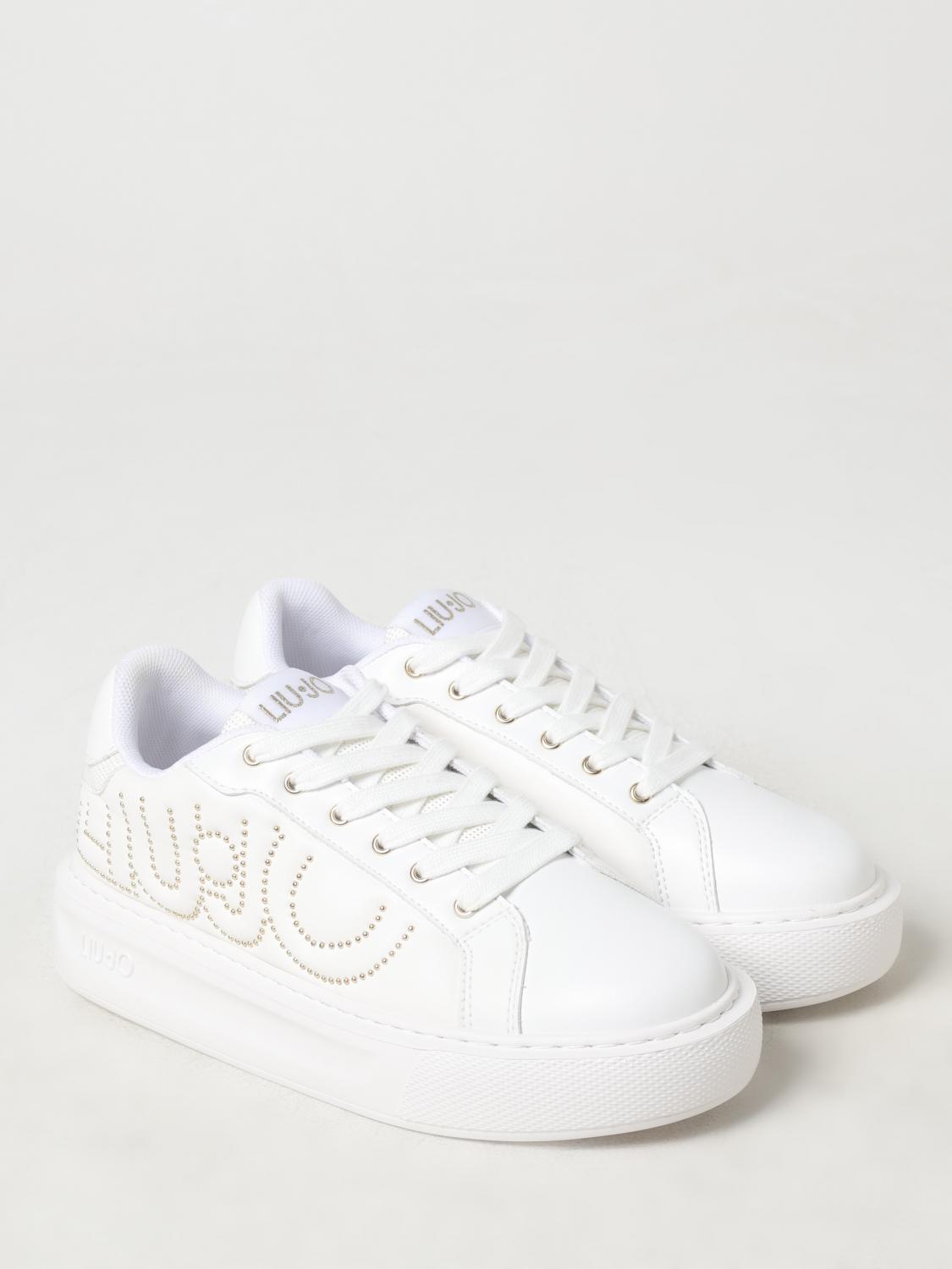 LIU JO SNEAKERS: Sneakers Liu Jo in pelle sintetica con logo di borchie , Bianco - Img 2