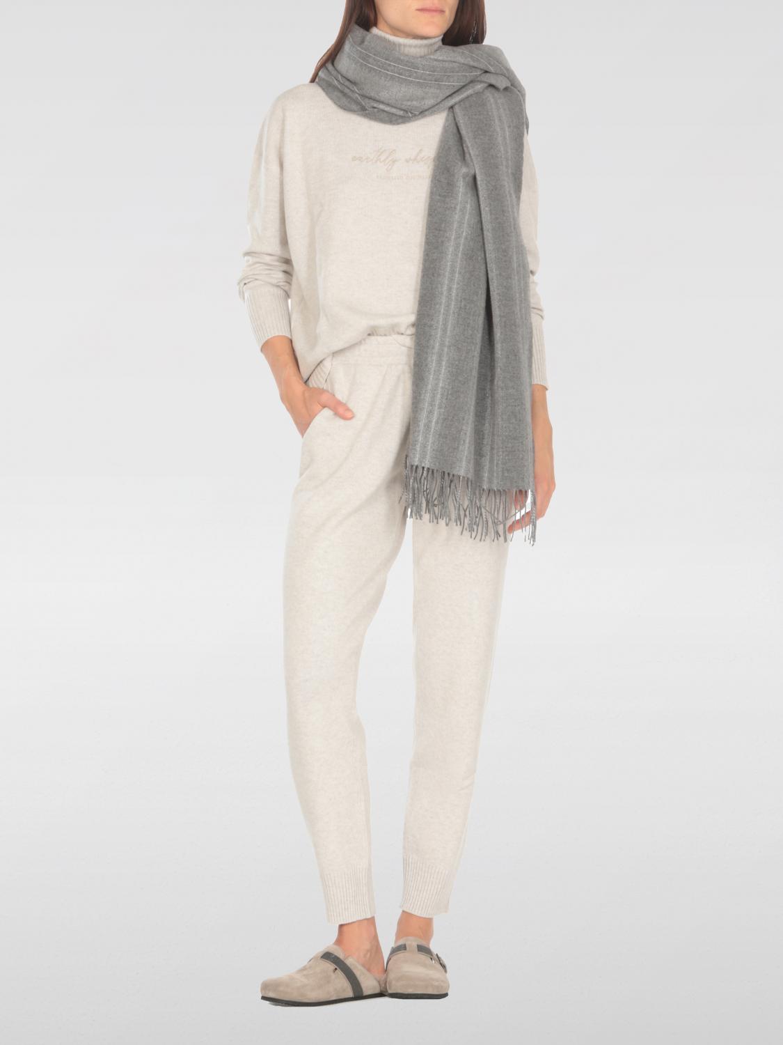 BRUNELLO CUCINELLI SCARF: Scarf woman Brunello Cucinelli, Grey - Img 2