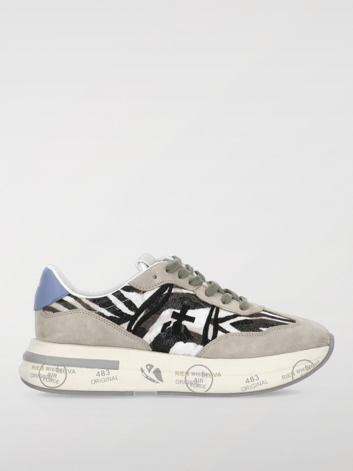 Giglio Sneakers Cassie Premiata in camoscio e canvas animalier