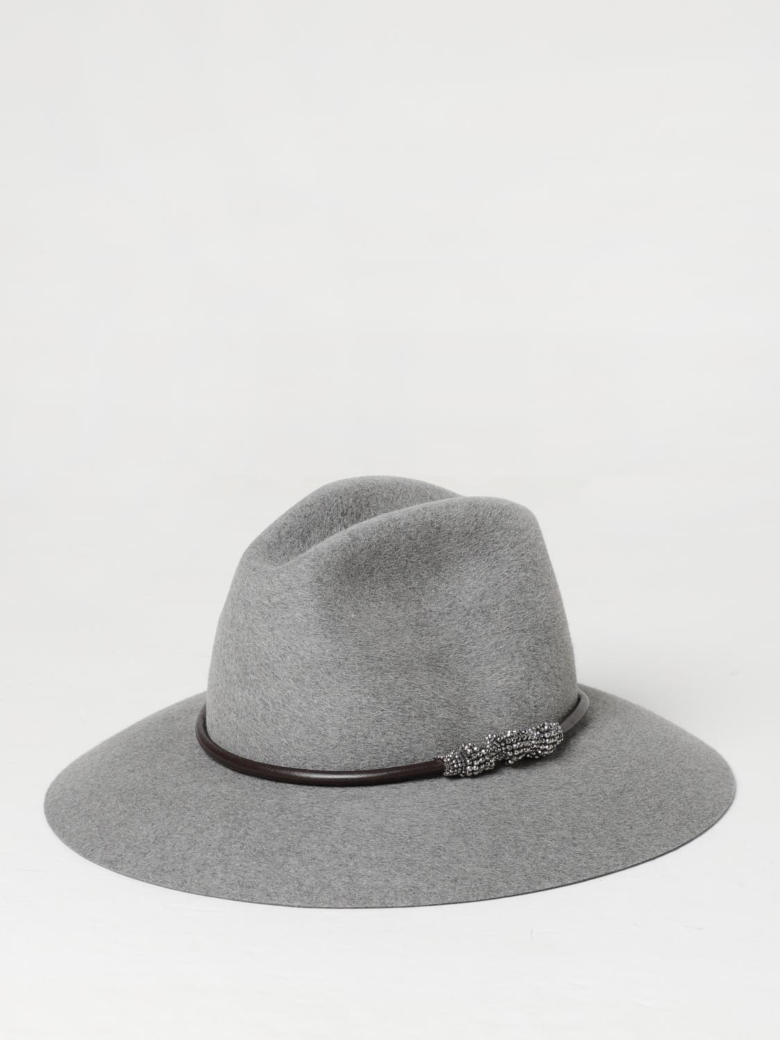 BRUNELLO CUCINELLI HAT: Hat woman Brunello Cucinelli, Grey - Img 1