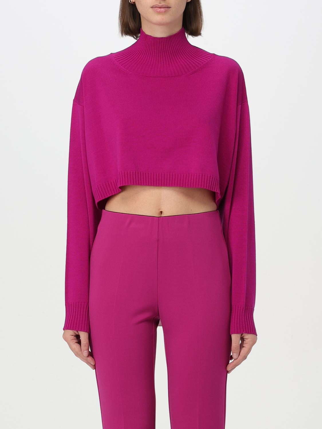 LIVIANA CONTI MAGLIA: Pullover cropped Liviana Conti in maglia , Fuxia - Img 1