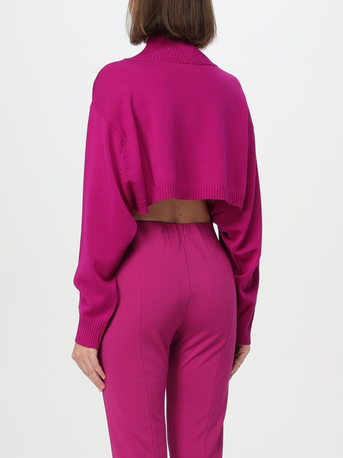 LIVIANA CONTI MAGLIA: Pullover cropped Liviana Conti in maglia , Fuxia - Img 2