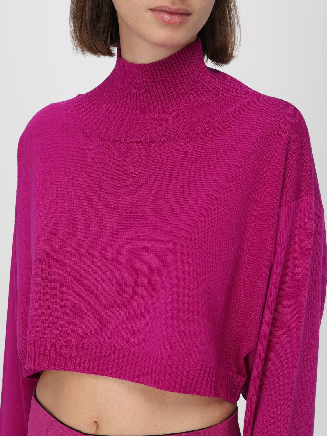 LIVIANA CONTI MAGLIA: Pullover cropped Liviana Conti in maglia , Fuxia - Img 3