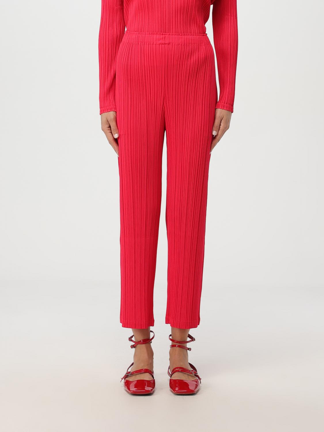 PLEATS PLEASE ISSEY MIYAKE PANTS: Pleats Please Issey Miyake women's pants, Red - Img 1