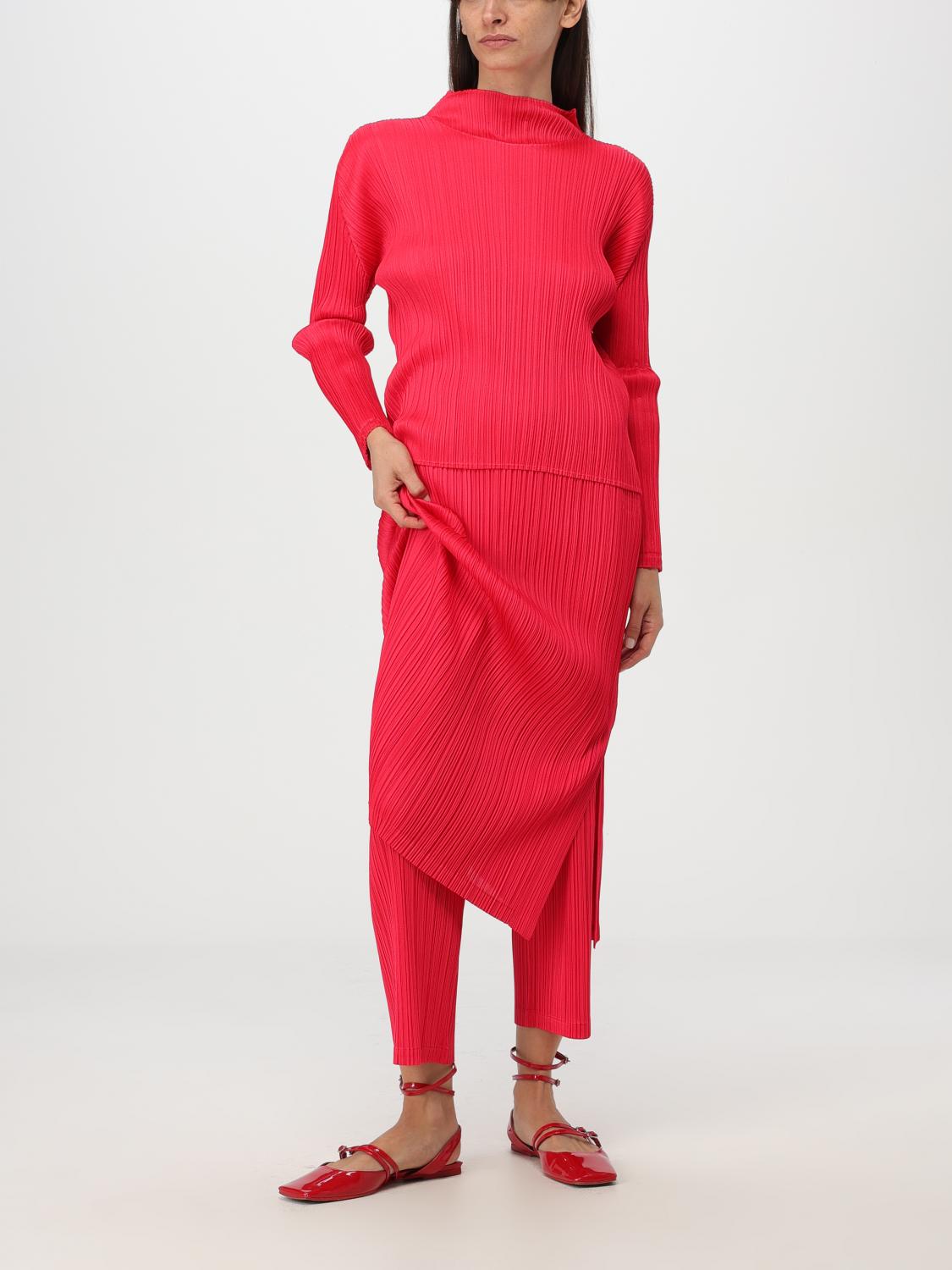 PLEATS PLEASE ISSEY MIYAKE PANTS: Pleats Please Issey Miyake women's pants, Red - Img 2