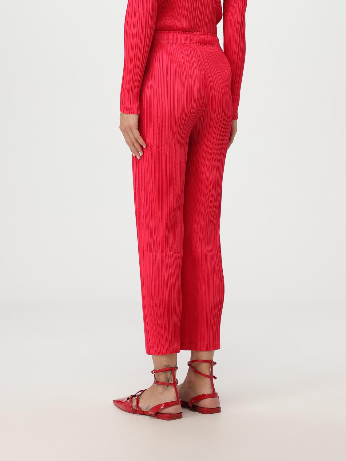 PLEATS PLEASE ISSEY MIYAKE PANTS: Pleats Please Issey Miyake women's pants, Red - Img 3