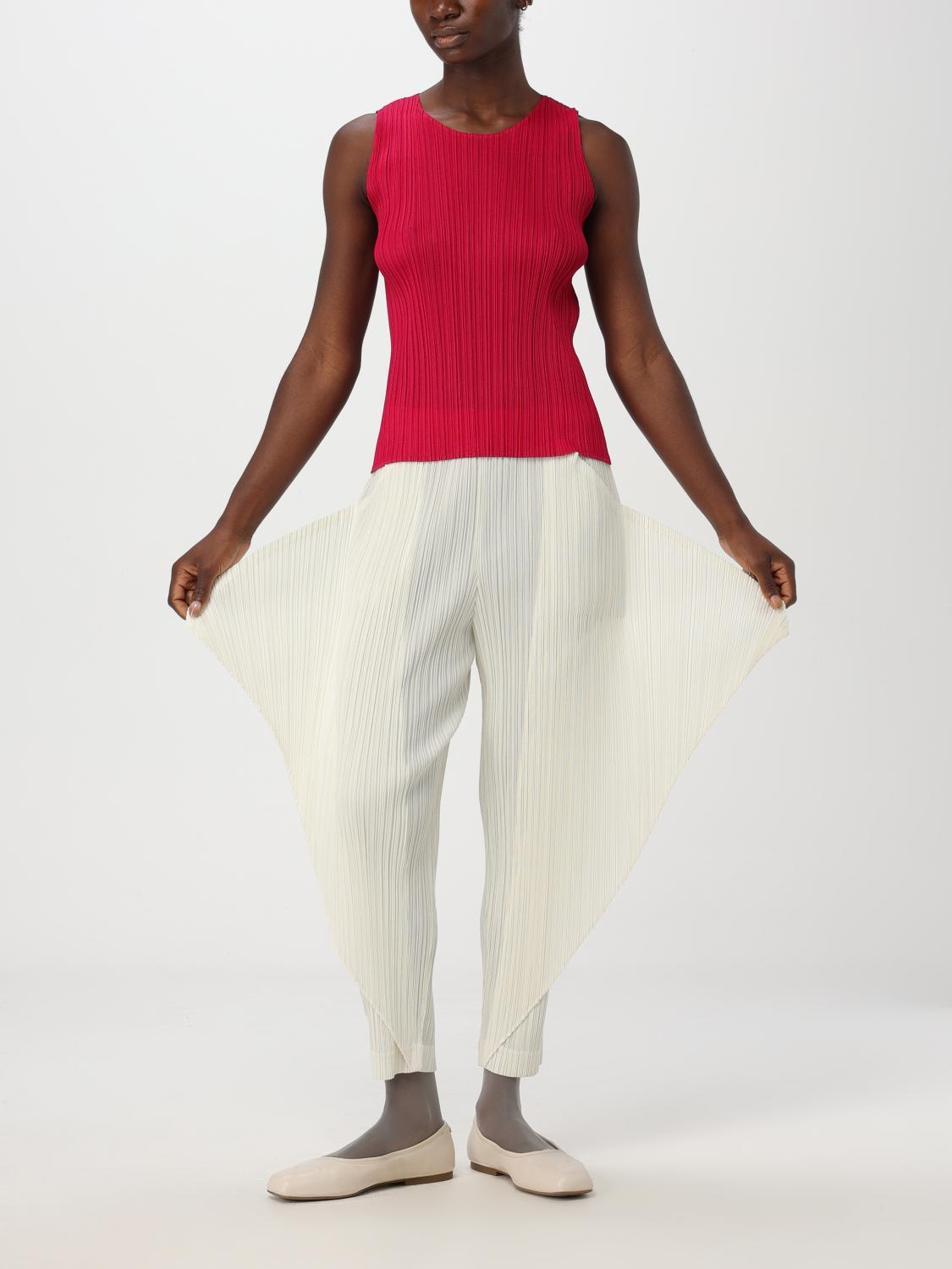 PLEATS PLEASE ISSEY MIYAKE PANTALÓN: Pantalón mujer Pleats Please Issey Miyake, Blanco - Img 2