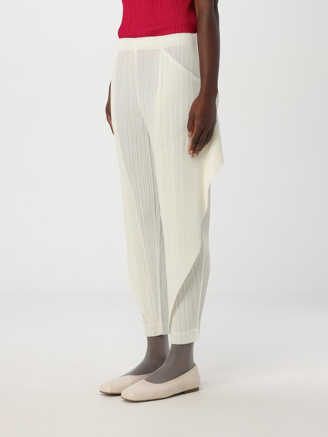 PLEATS PLEASE ISSEY MIYAKE PANTALÓN: Pantalón mujer Pleats Please Issey Miyake, Blanco - Img 4