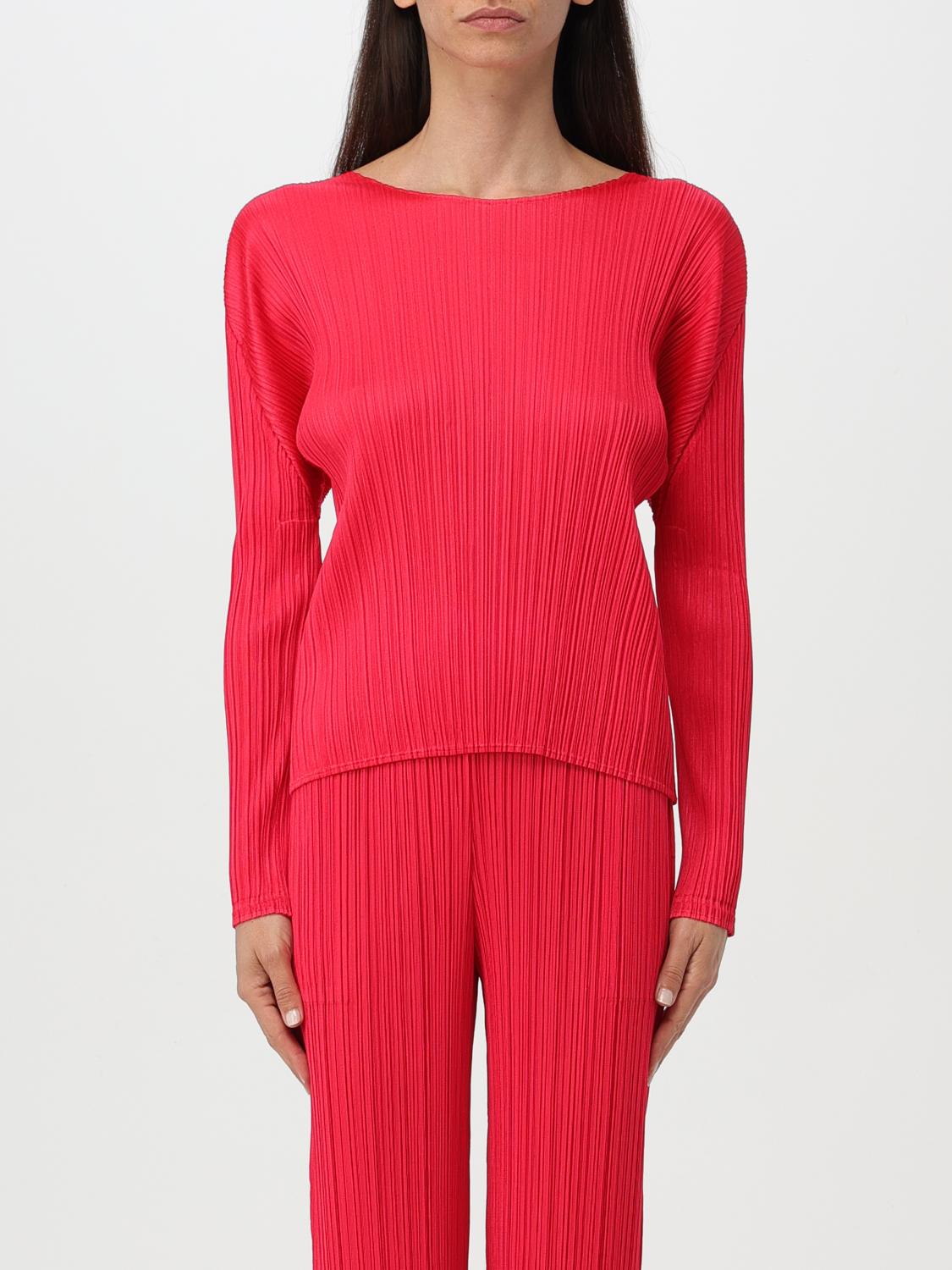 PLEATS PLEASE ISSEY MIYAKE MAGLIA: Maglia Pleats Please Issey Miyake in poliestere plissettato , Rosso - Img 1