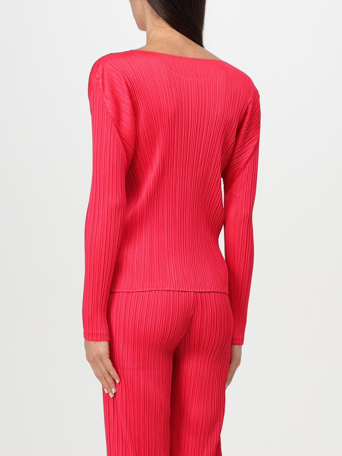 PLEATS PLEASE ISSEY MIYAKE MAGLIA: Maglia Pleats Please Issey Miyake in poliestere plissettato , Rosso - Img 3