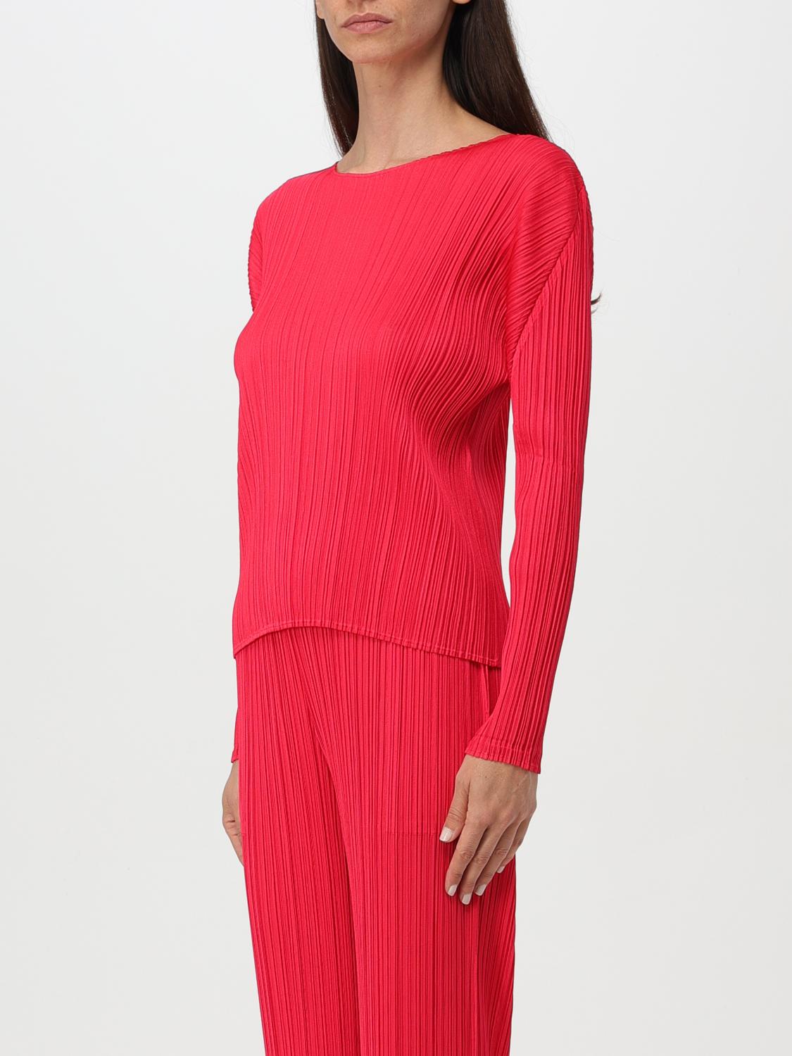 PLEATS PLEASE ISSEY MIYAKE MAGLIA: Maglia Pleats Please Issey Miyake in poliestere plissettato , Rosso - Img 4