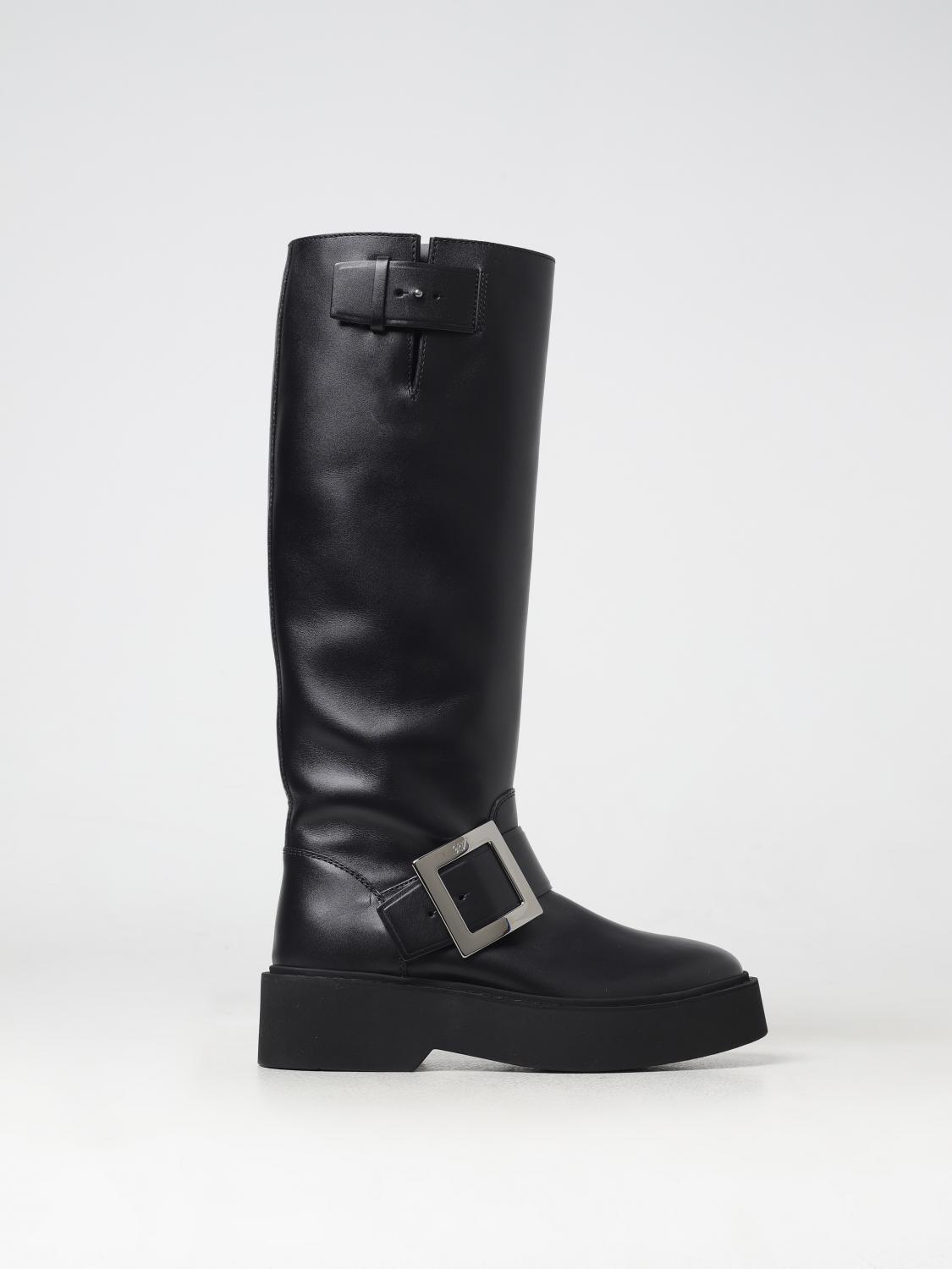 ROGER VIVIER BOOTS: Flat ankle boots woman Roger Vivier, Black - Img 1